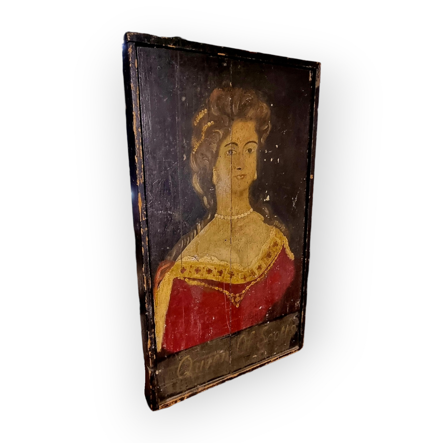 Large Late 18th Century Scottish Antique Pub / Tavern Sign "Queen of Scotts"