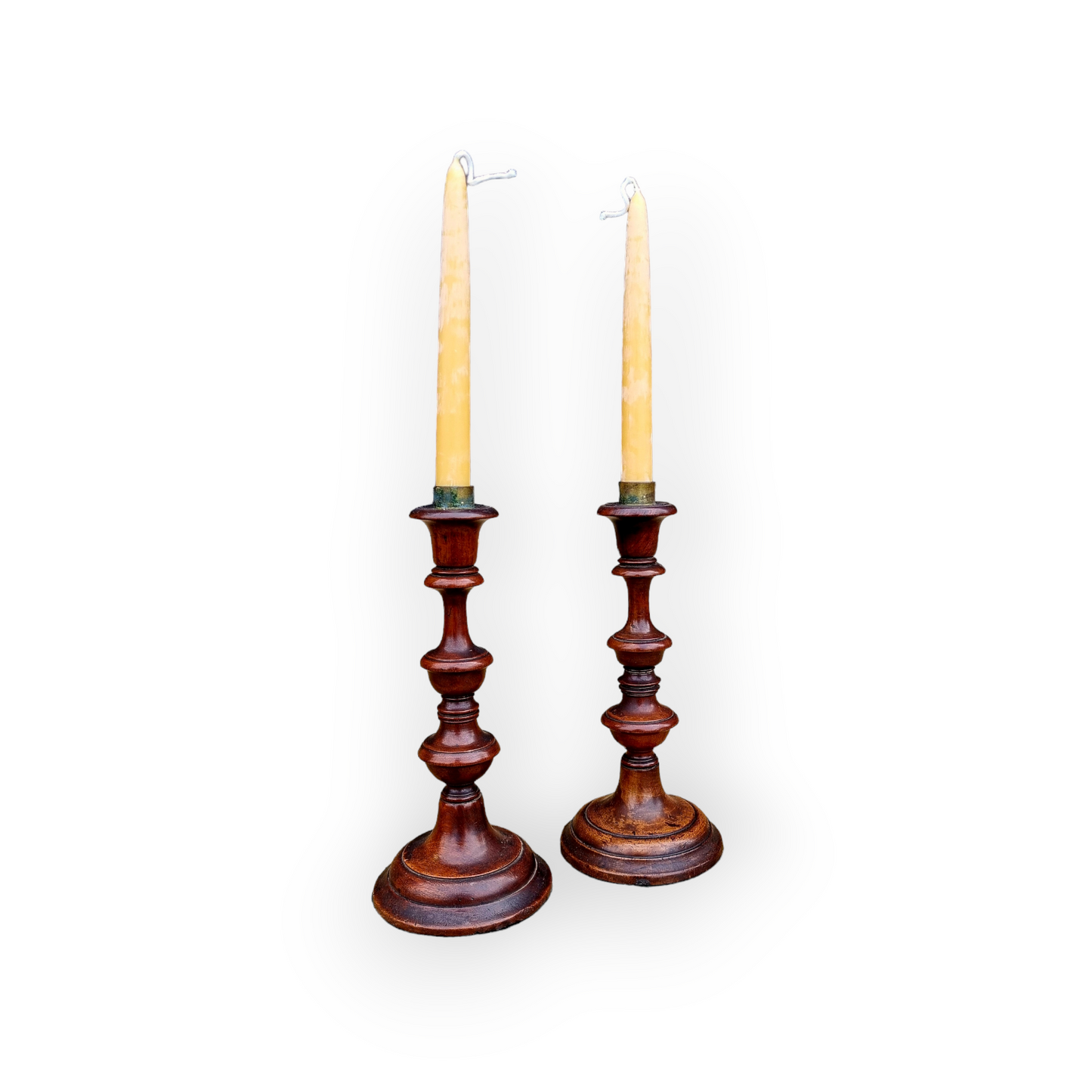 Pair of Mid-19th Century English Antique Treen Candlesticks