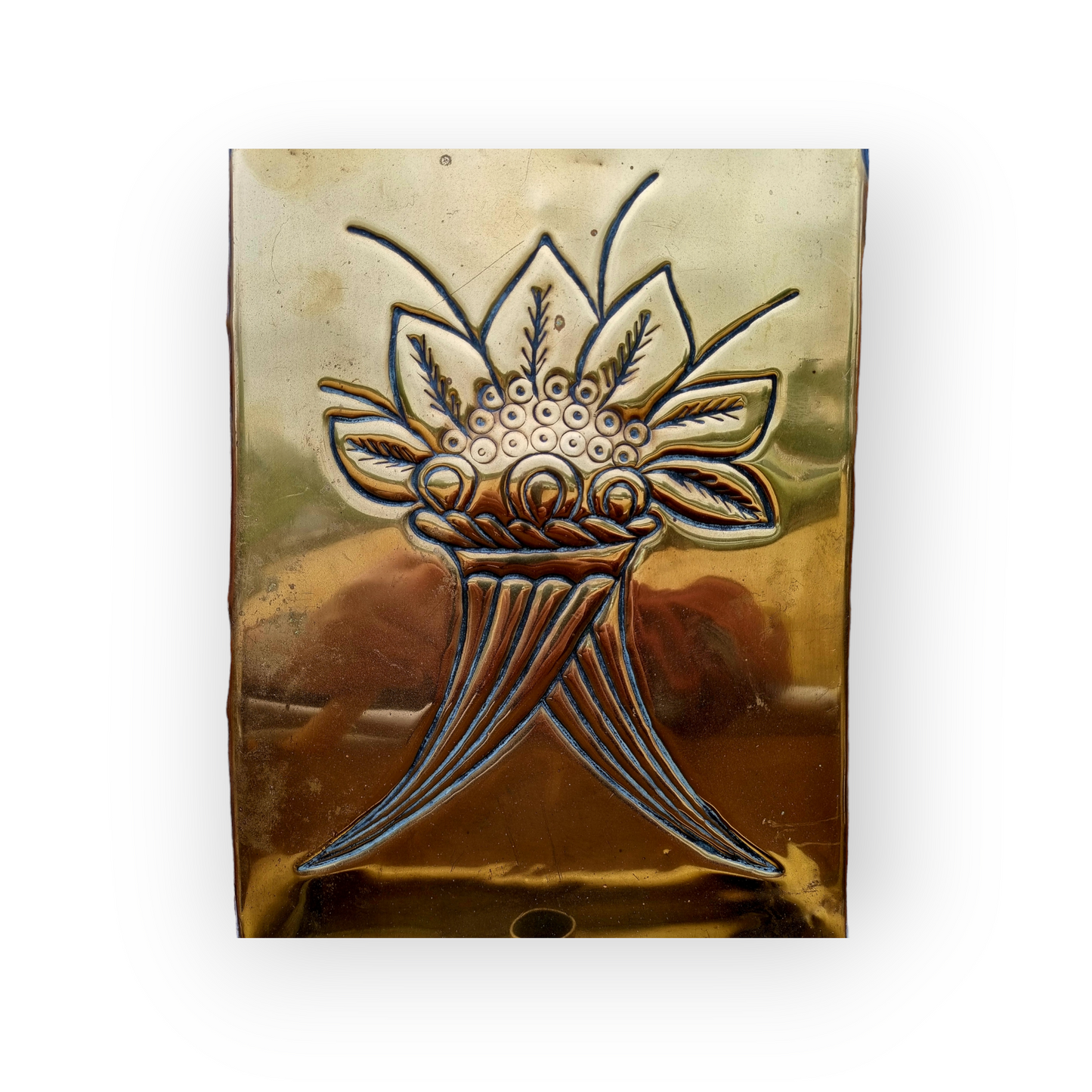 19th Century English Antique Brass Wall Reflector / Wall Sconce With Single Candleholder