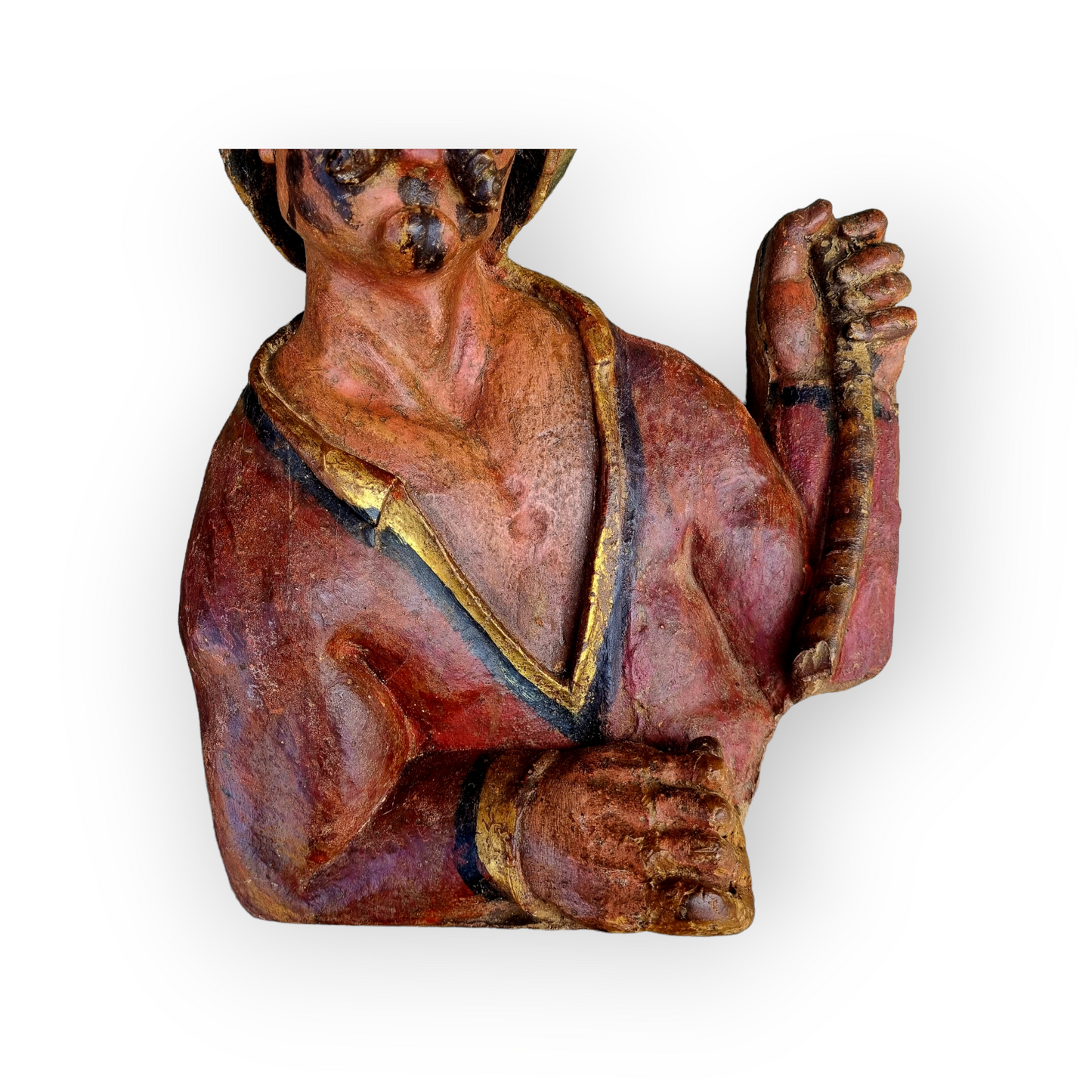 A Pair of Large 17th Century Antique Carved Limewood Sculptures