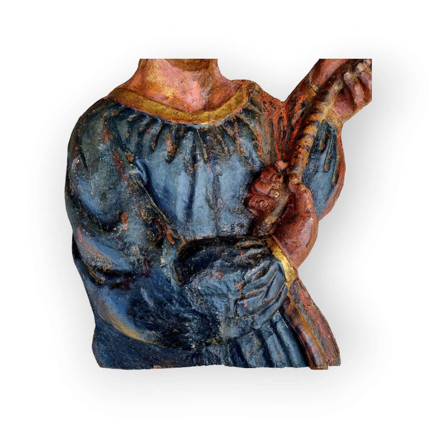 A Pair of Large 17th Century Antique Carved Limewood Sculptures