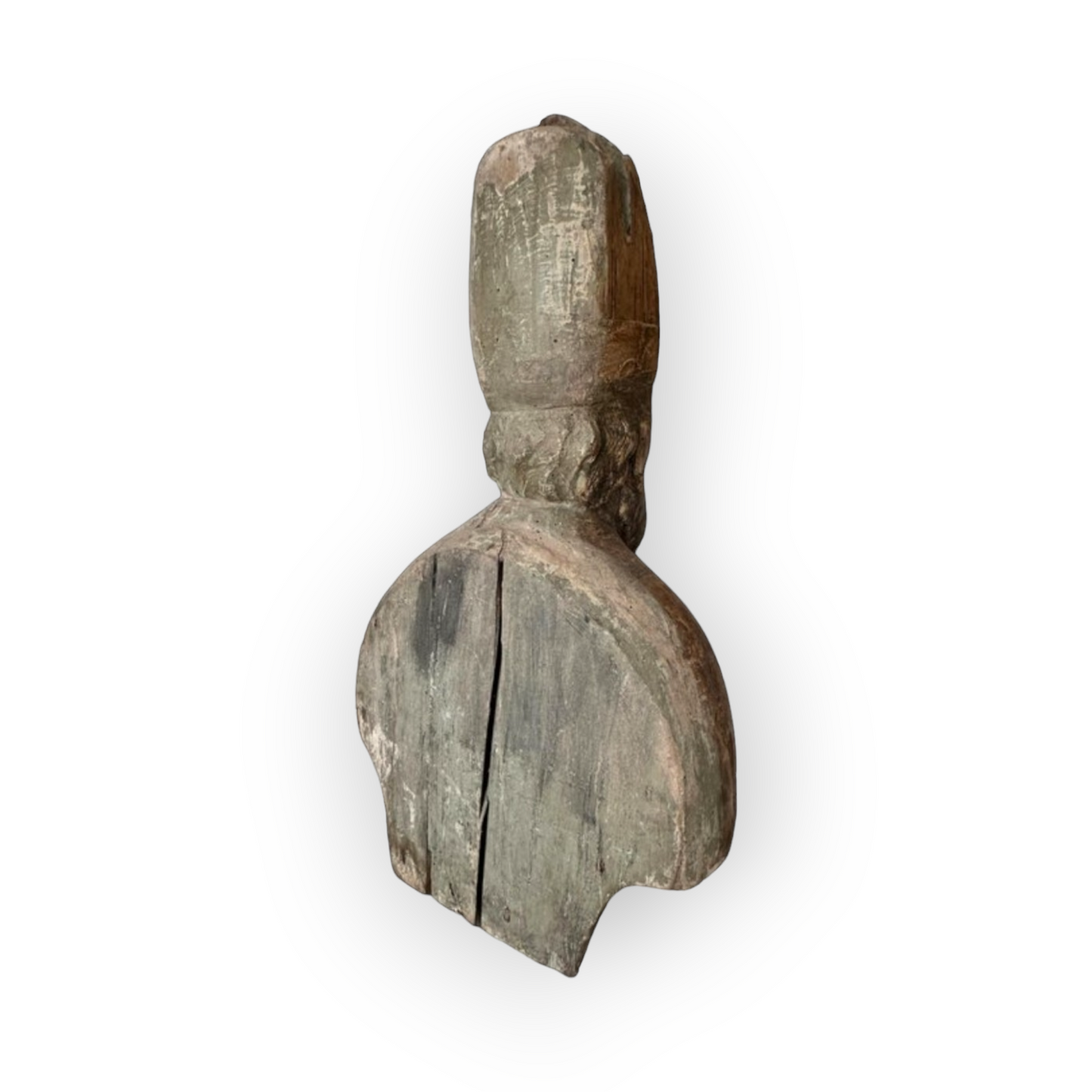Life-size Early 17thC Italian Antique Carved Wooden Bust / Sculpture of a Bishop Saint
