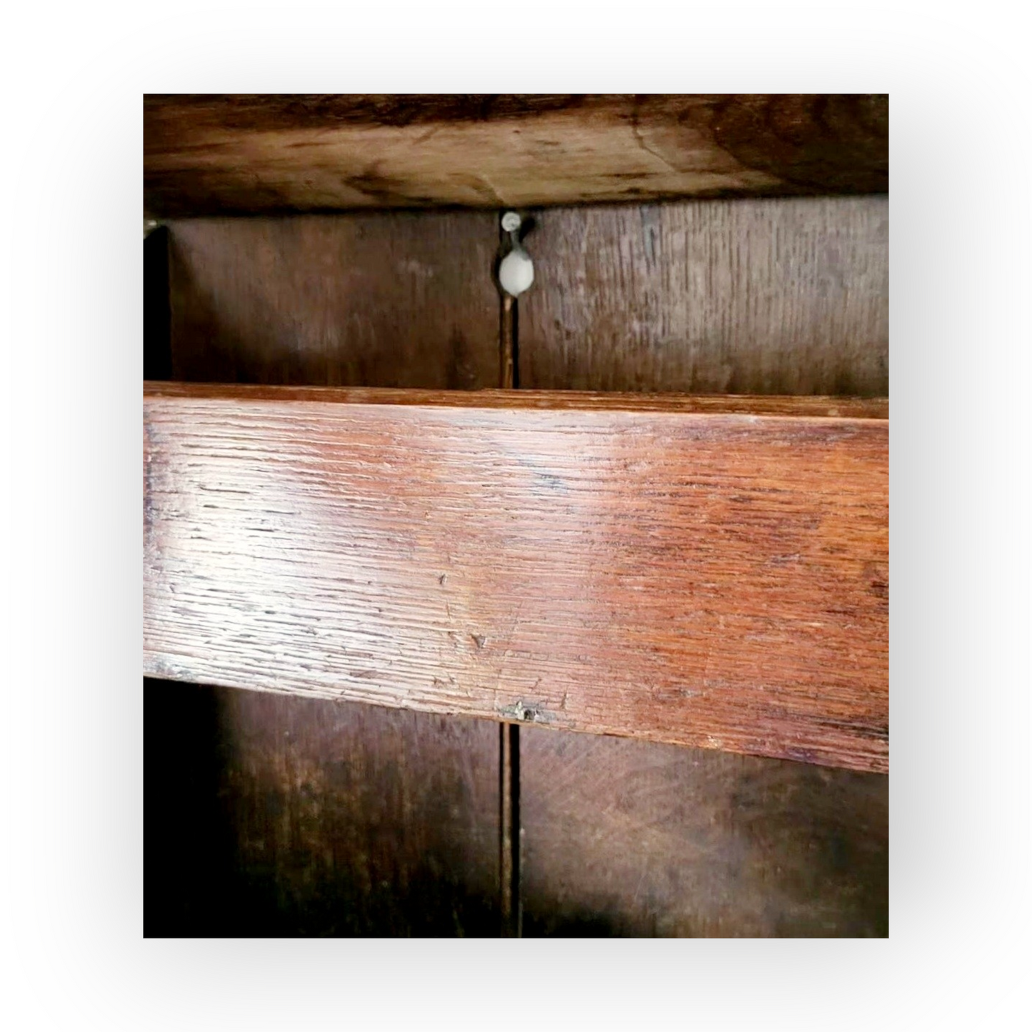 Early 18th Century Welsh Antique Oak Two Tier Mural Candlebox / Spill Box