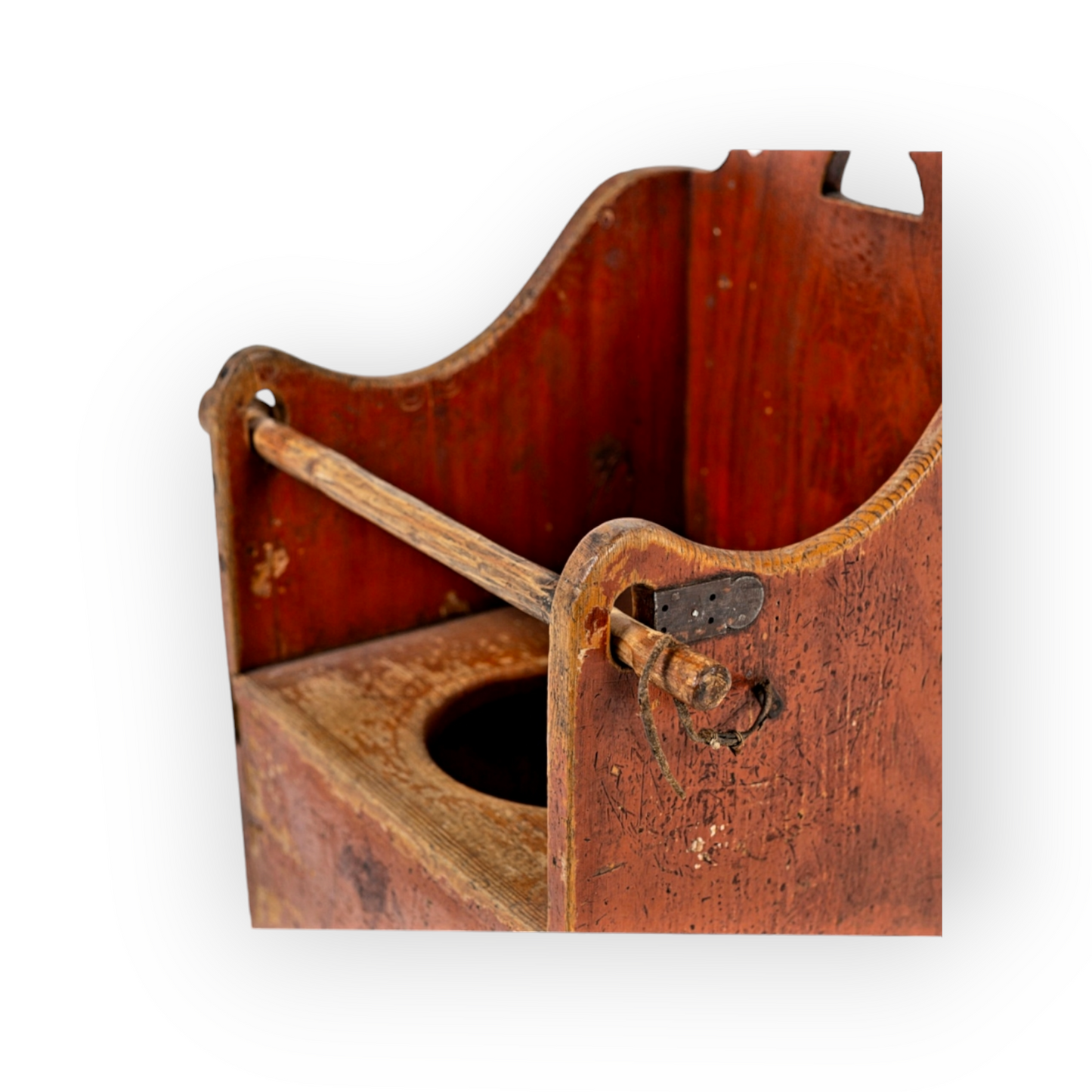 Late 18th Century Primitive Antique Child's Box Chair / Commode Chair