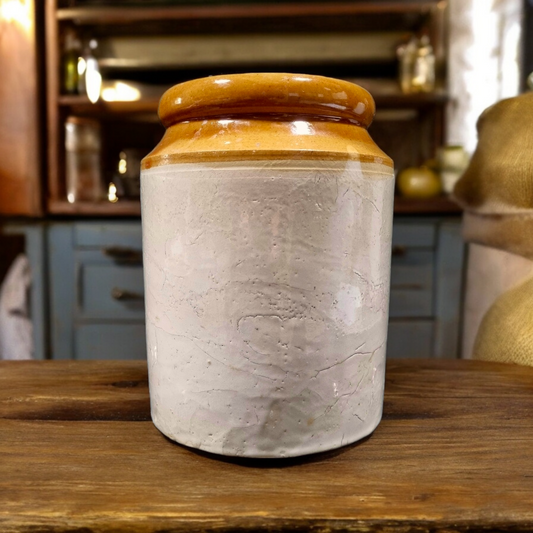 19th Century English Antique Stoneware Dry Goods Jar