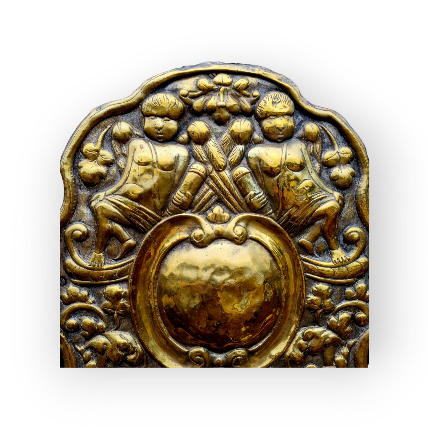 Early 18th Century Antique Brass Wall Reflector / Wall Sconce