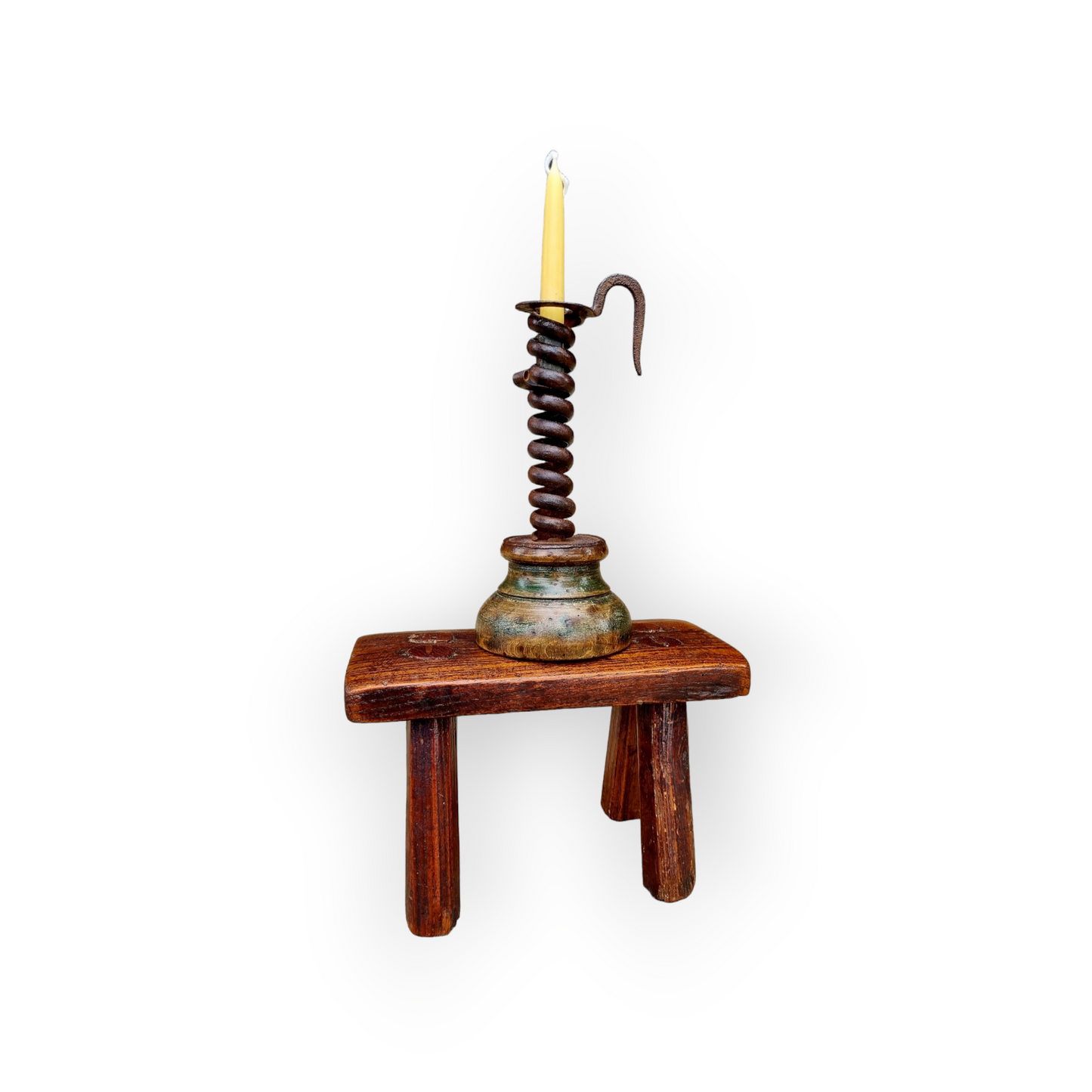 Early 19th-century, George III, Period English Antique Elm Candlestand