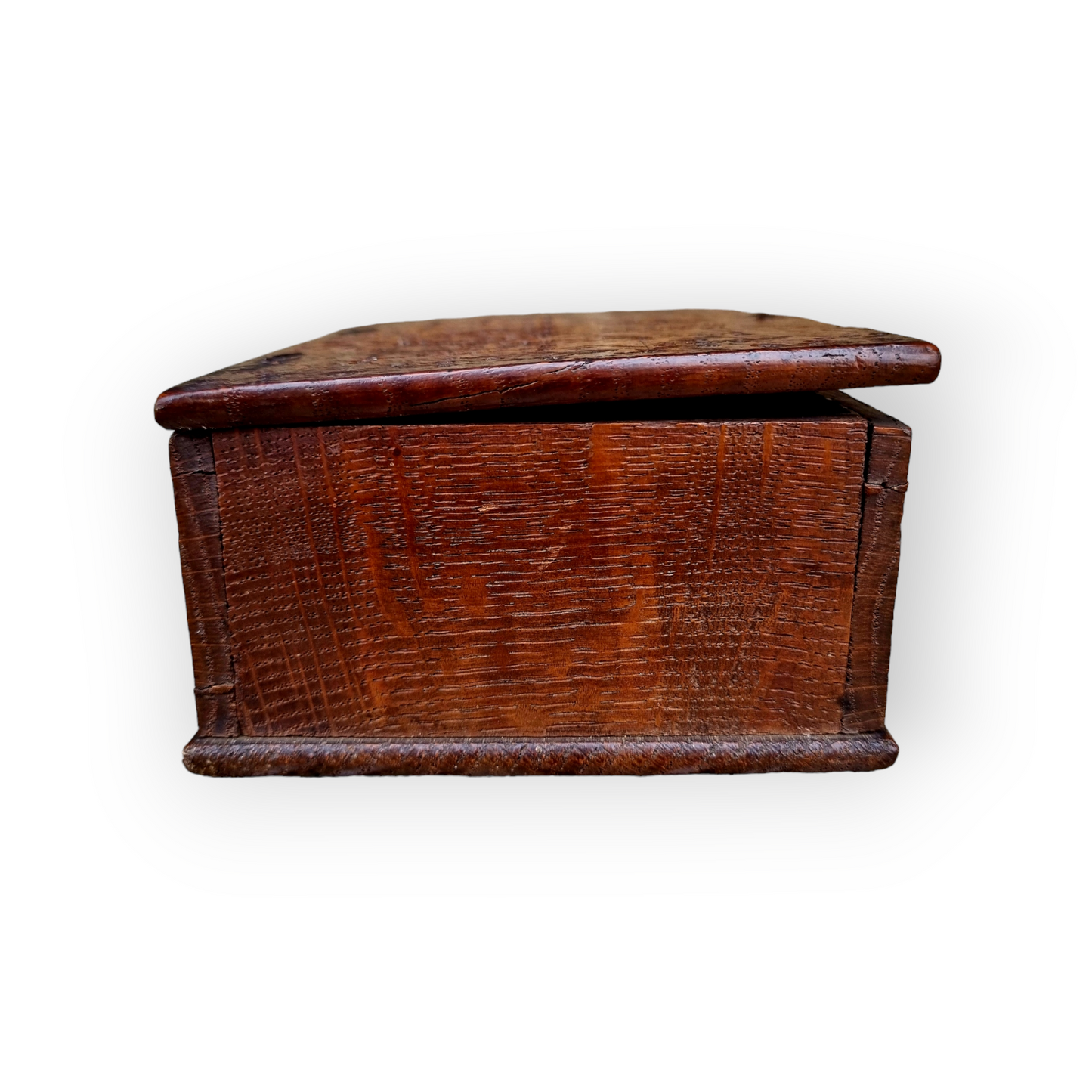 A Diminutive Early 19th-Century English/Dutch Antique Treen Box With Punchwork Decoration, Dated "1819"