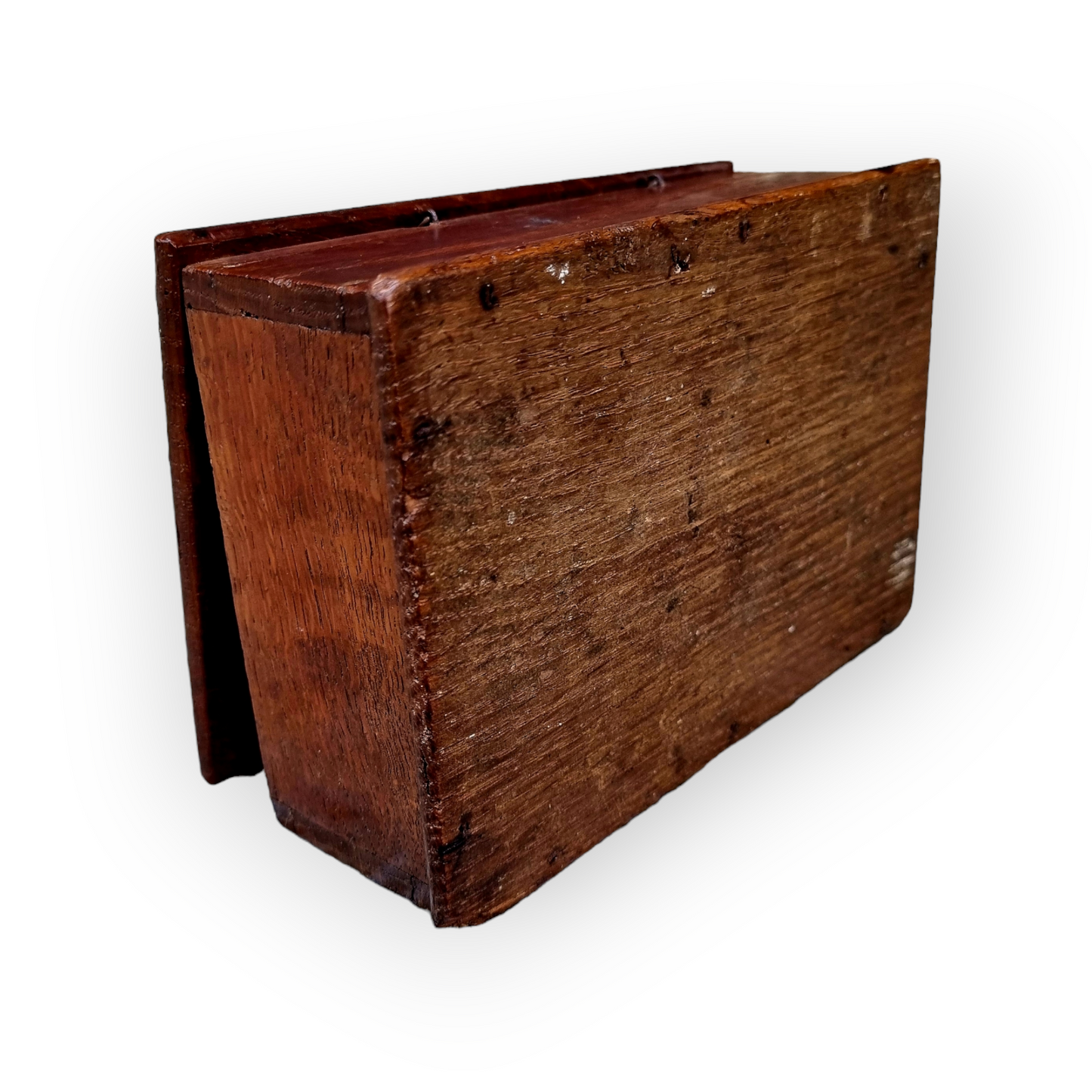 A Diminutive Early 19th-Century English/Dutch Antique Treen Box With Punchwork Decoration, Dated "1819"