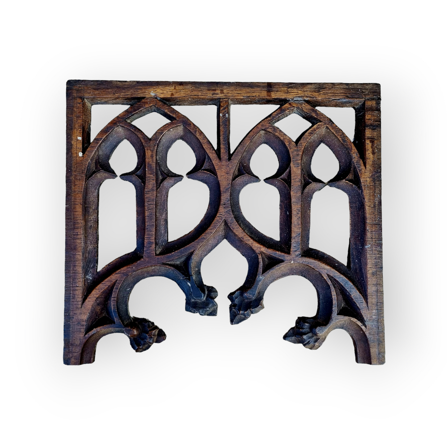 Late 15th Century English Antique Gothic Carved Oak Tracery Head