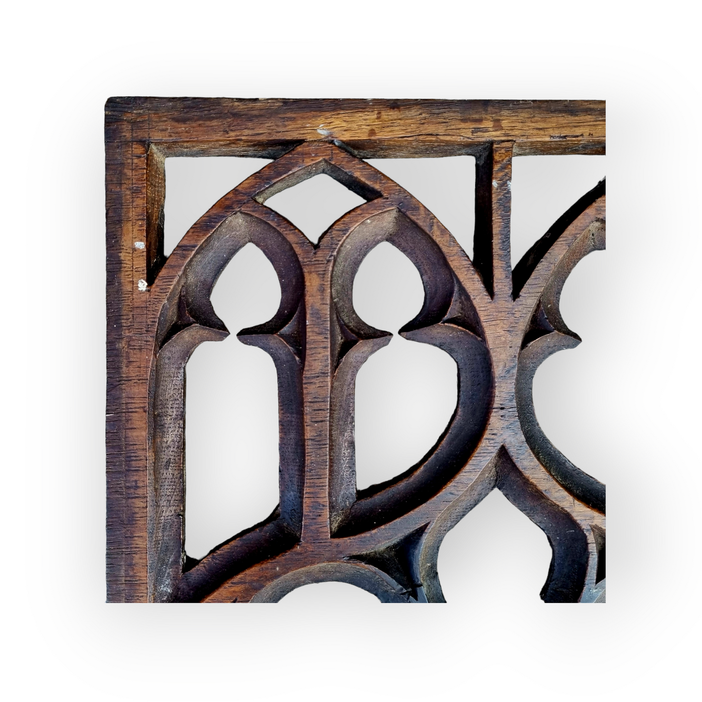 Late 15th Century English Antique Gothic Carved Oak Tracery Head