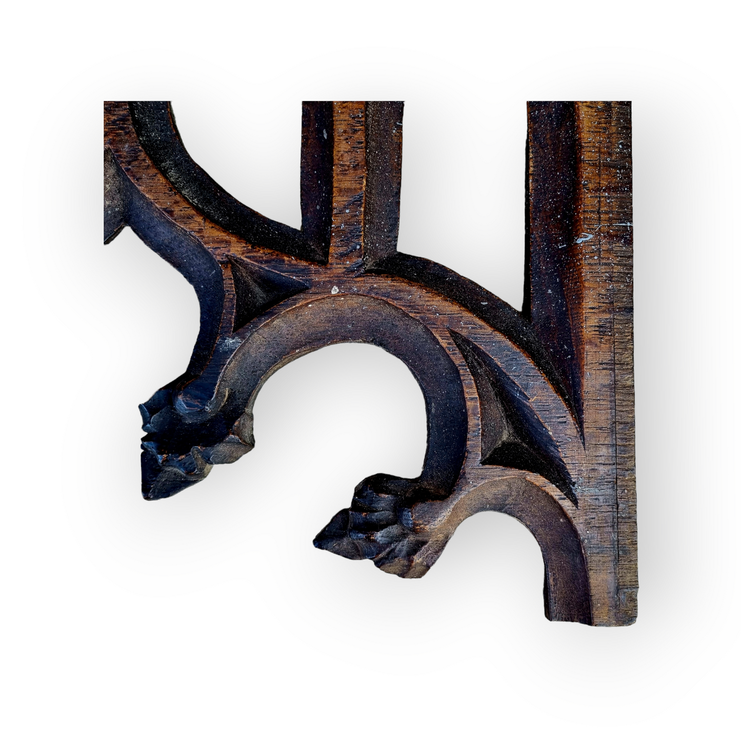 Late 15th Century English Antique Gothic Carved Oak Tracery Head