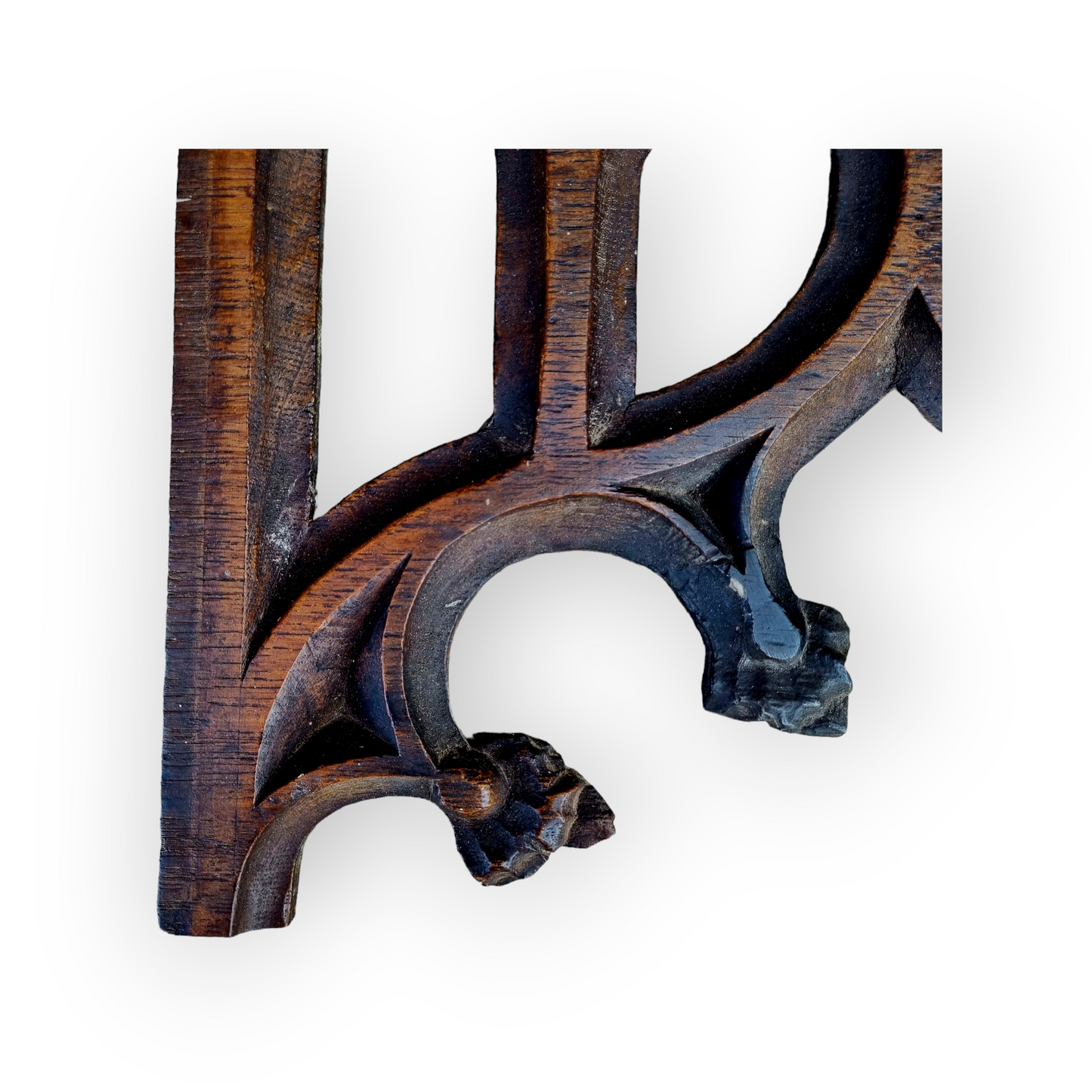 Late 15th Century English Antique Gothic Carved Oak Tracery Head
