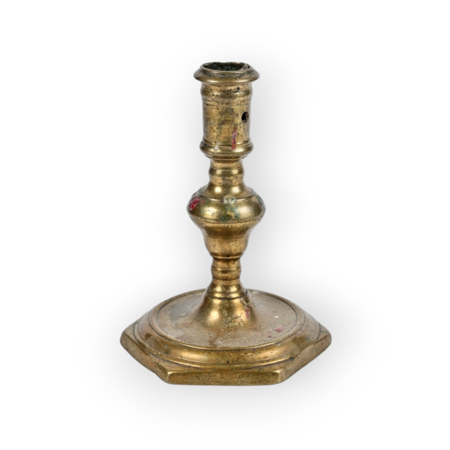 Early 18th-Century Antique Brass Candlestick, circa 1720