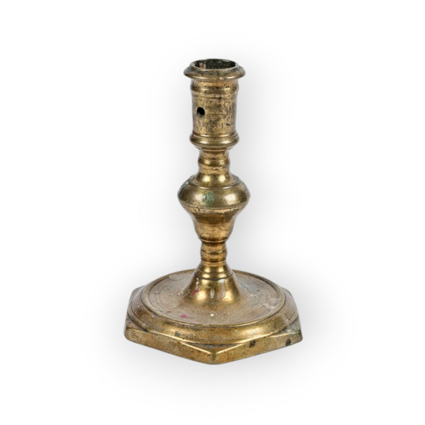 Early 18th-Century Antique Brass Candlestick, circa 1720