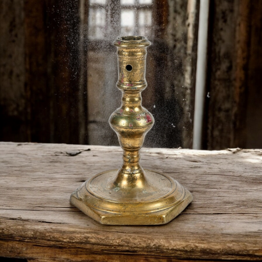 Early 18th-Century Antique Brass Candlestick, circa 1720
