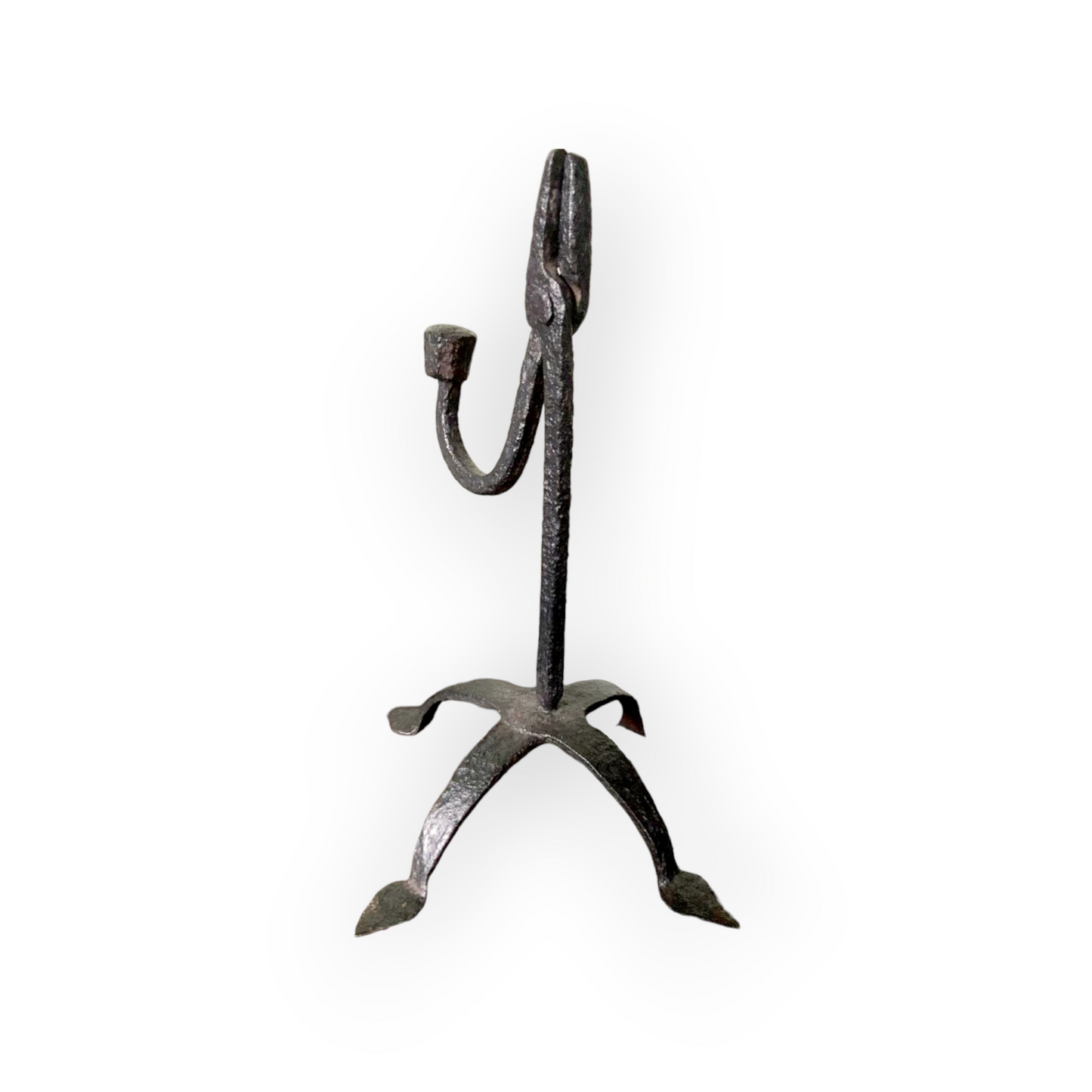 18th-Century Antique Iron Rushlight Holder / Rushnip