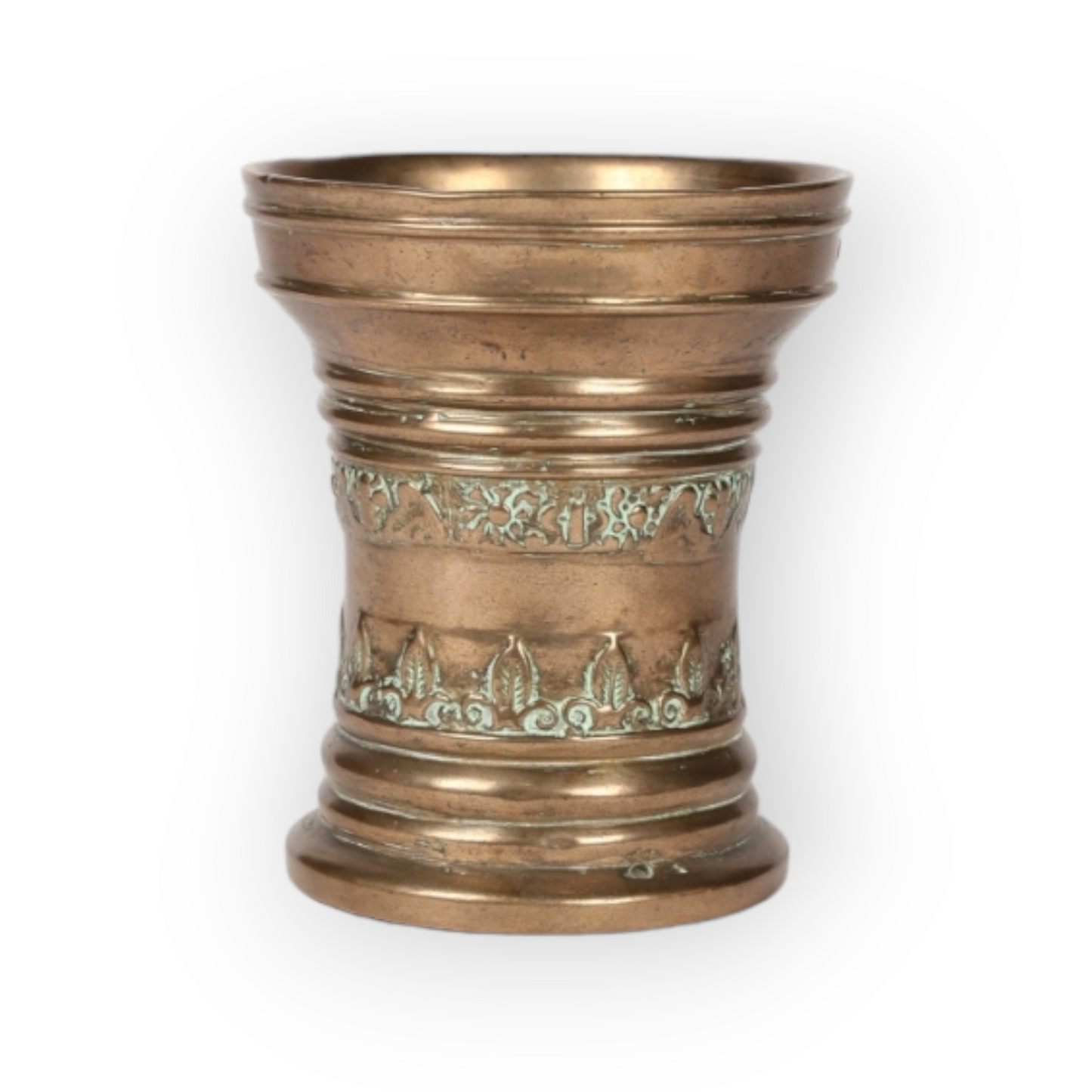 Early 17th-Century, James I Period, English Antique Bronze Mortar Dated "1614"