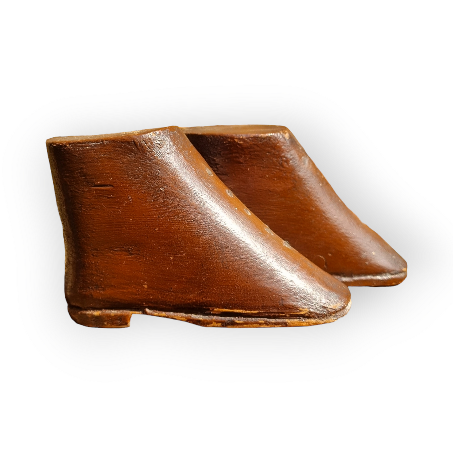 Antique Folk Art - A Primitive Mid 19th-Century English Antique Treen Love Token In The Form of Children's Boots