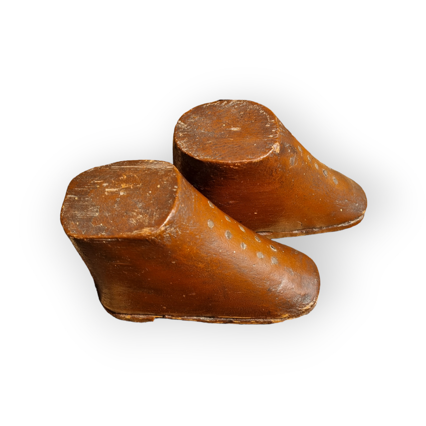 Antique Folk Art - A Primitive Mid 19th-Century English Antique Treen Love Token In The Form of Children's Boots