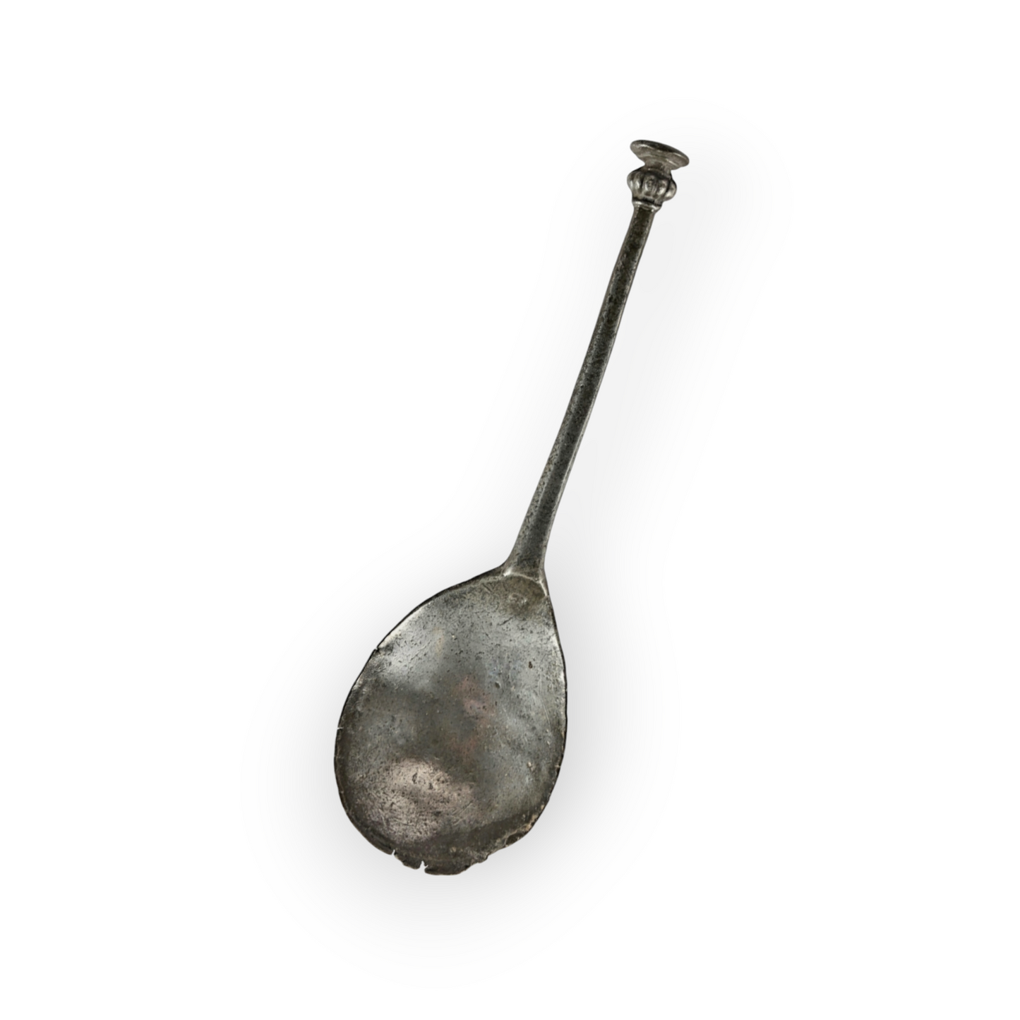 Late 16th-Century Elizabeth I Period English Antique Pewter Seal Top Spoon, circa 1590, With Provenance