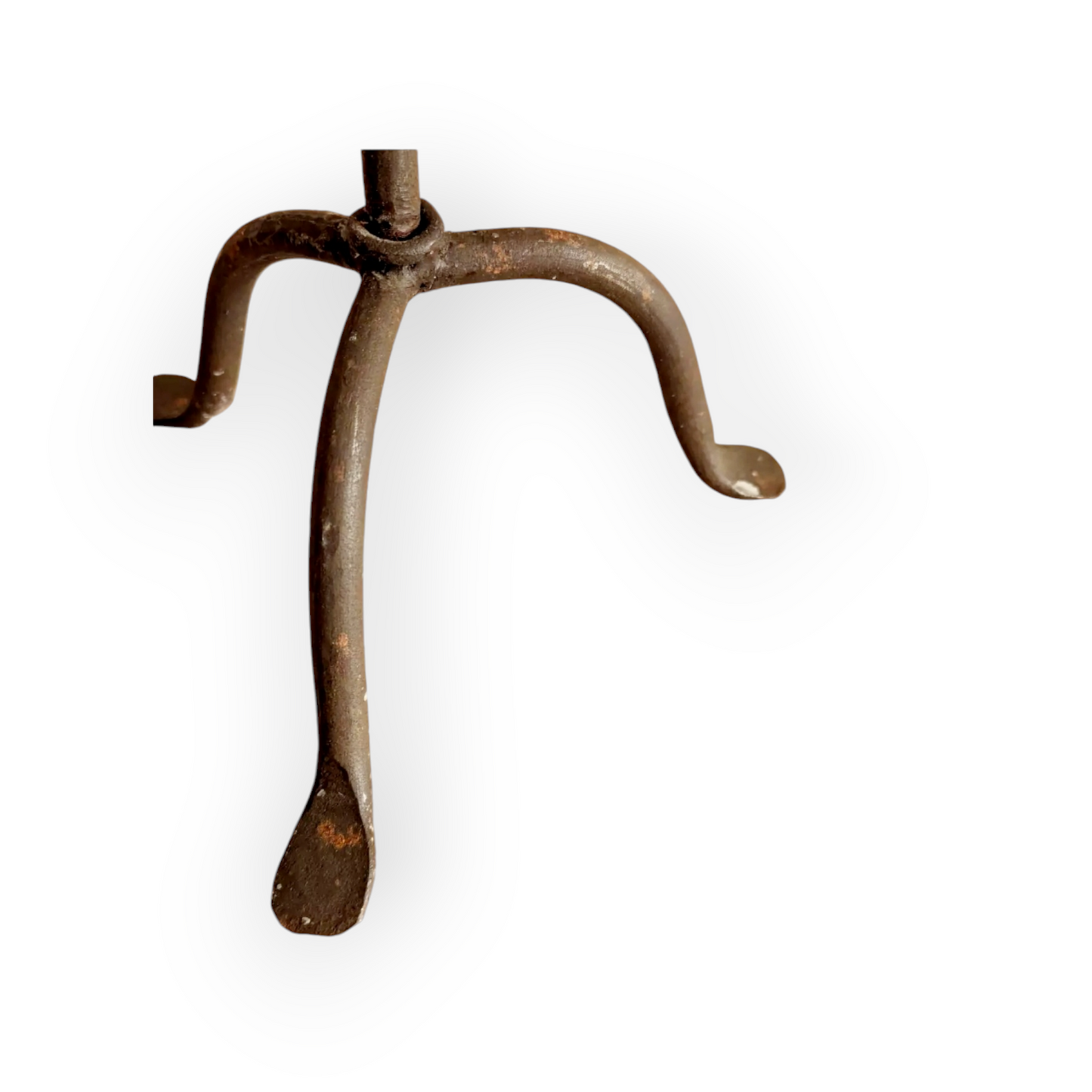 Early 19th-Century Antique Iron Two-Branch Candelabrum / Pricket Candlestick