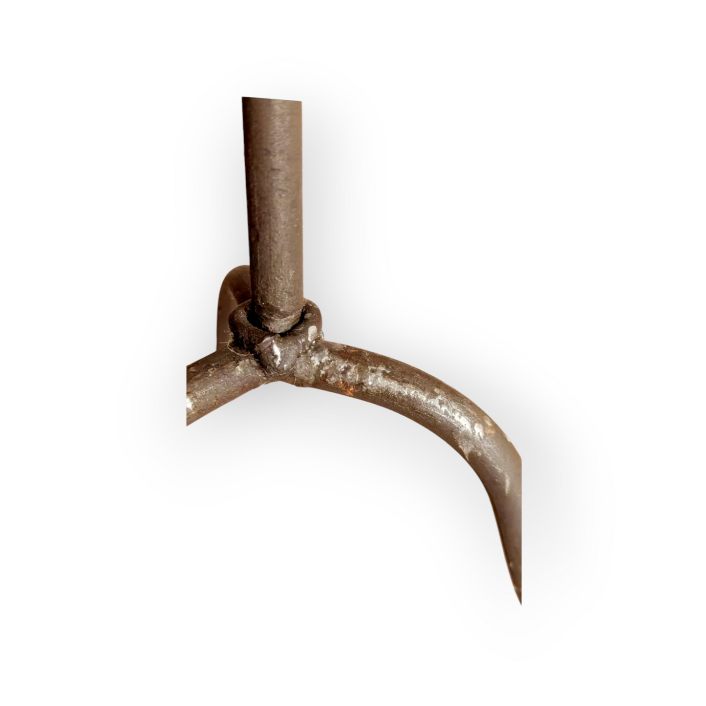 Early 19th-Century Antique Iron Two-Branch Candelabrum / Pricket Candlestick