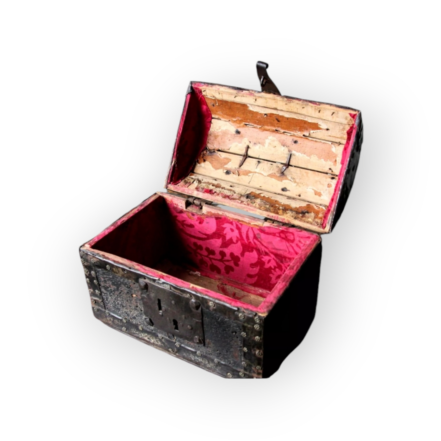 Diminutive 16th-Century Antique Leather Clad Table Casket / Coffret