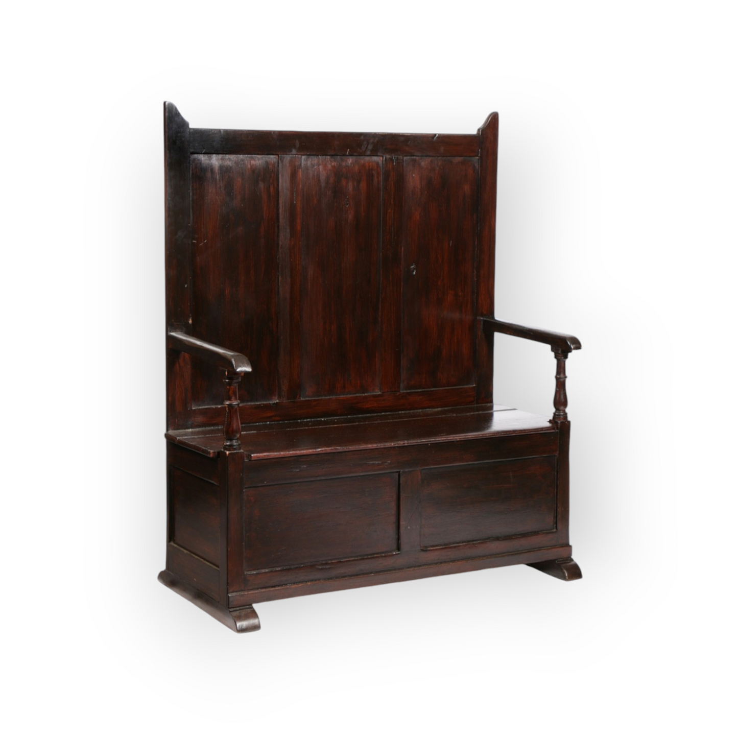 Early 19th Century Welsh Antique Pine Box Settle