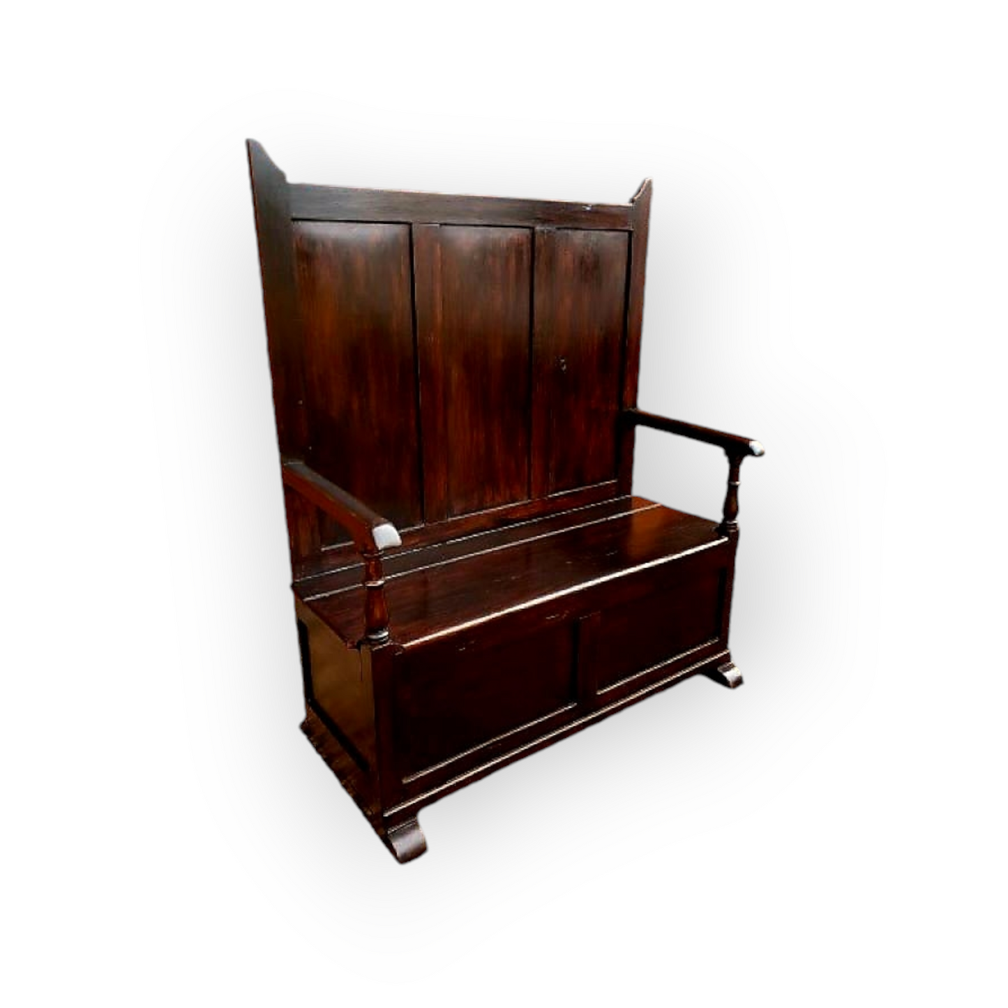 Early 19th Century Welsh Antique Pine Box Settle