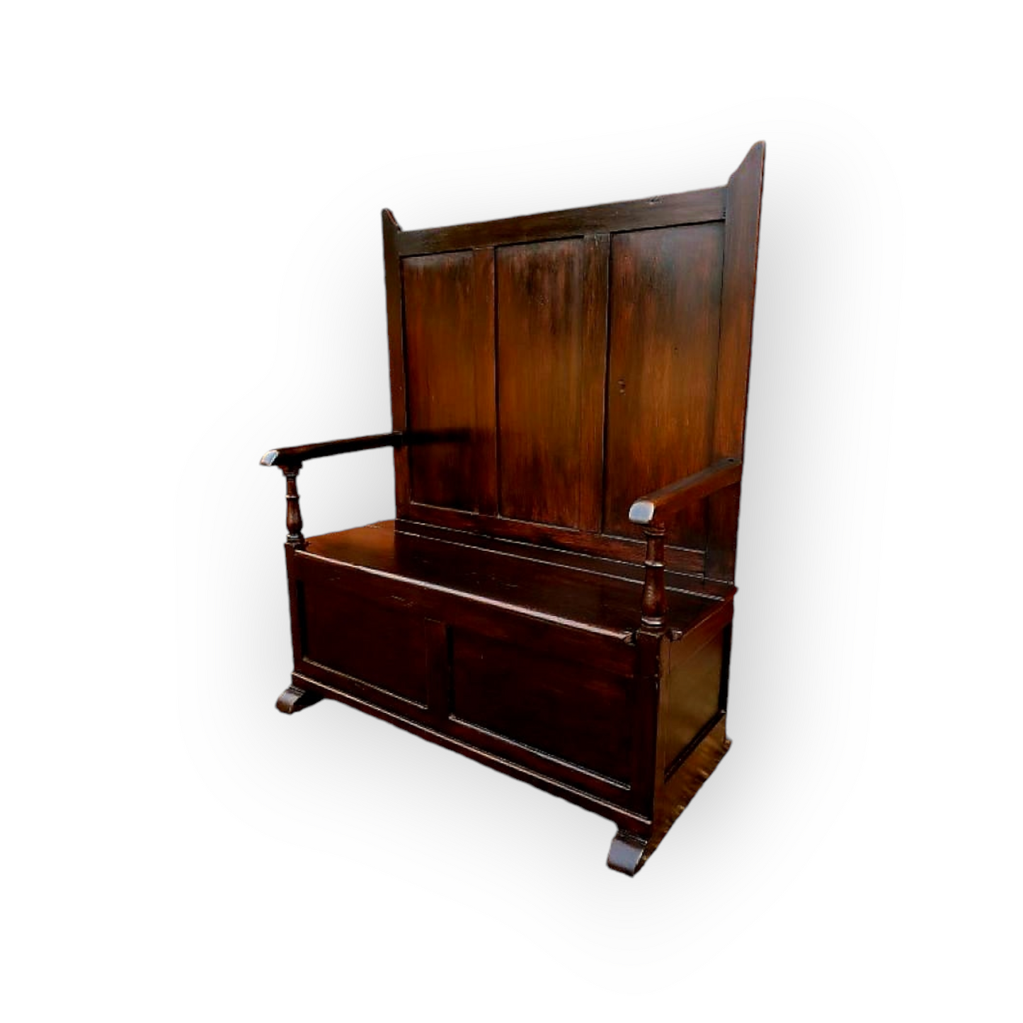 Early 19th Century Welsh Antique Pine Box Settle