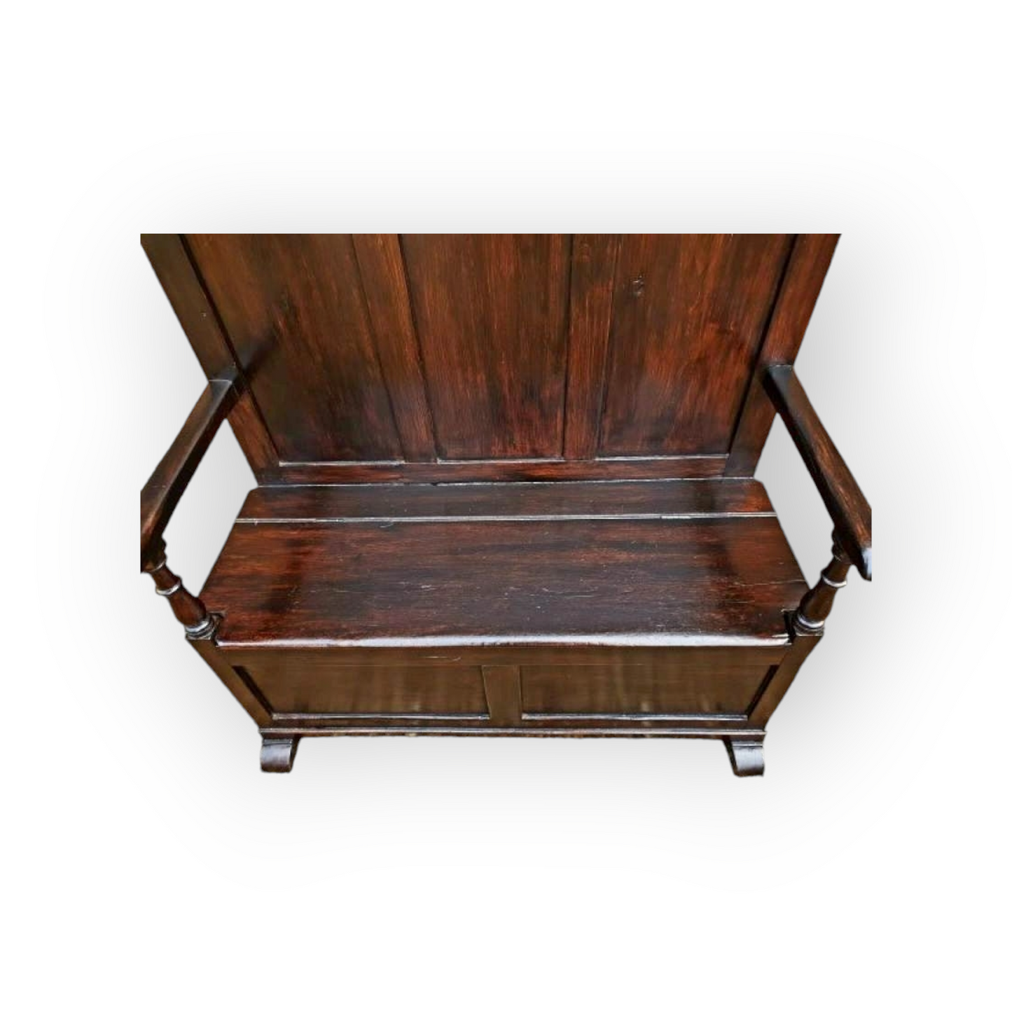 Early 19th Century Welsh Antique Pine Box Settle