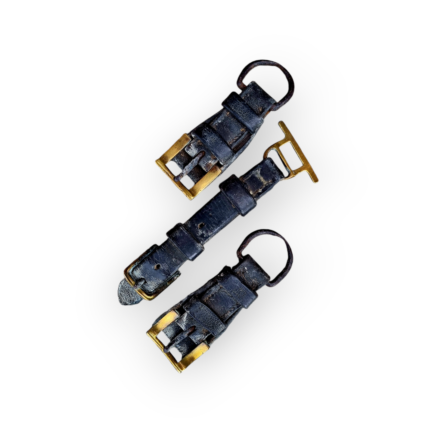 Four 19th-Century English Antique Horsebrasses, Original Antique Leather Martingale & Associated Items