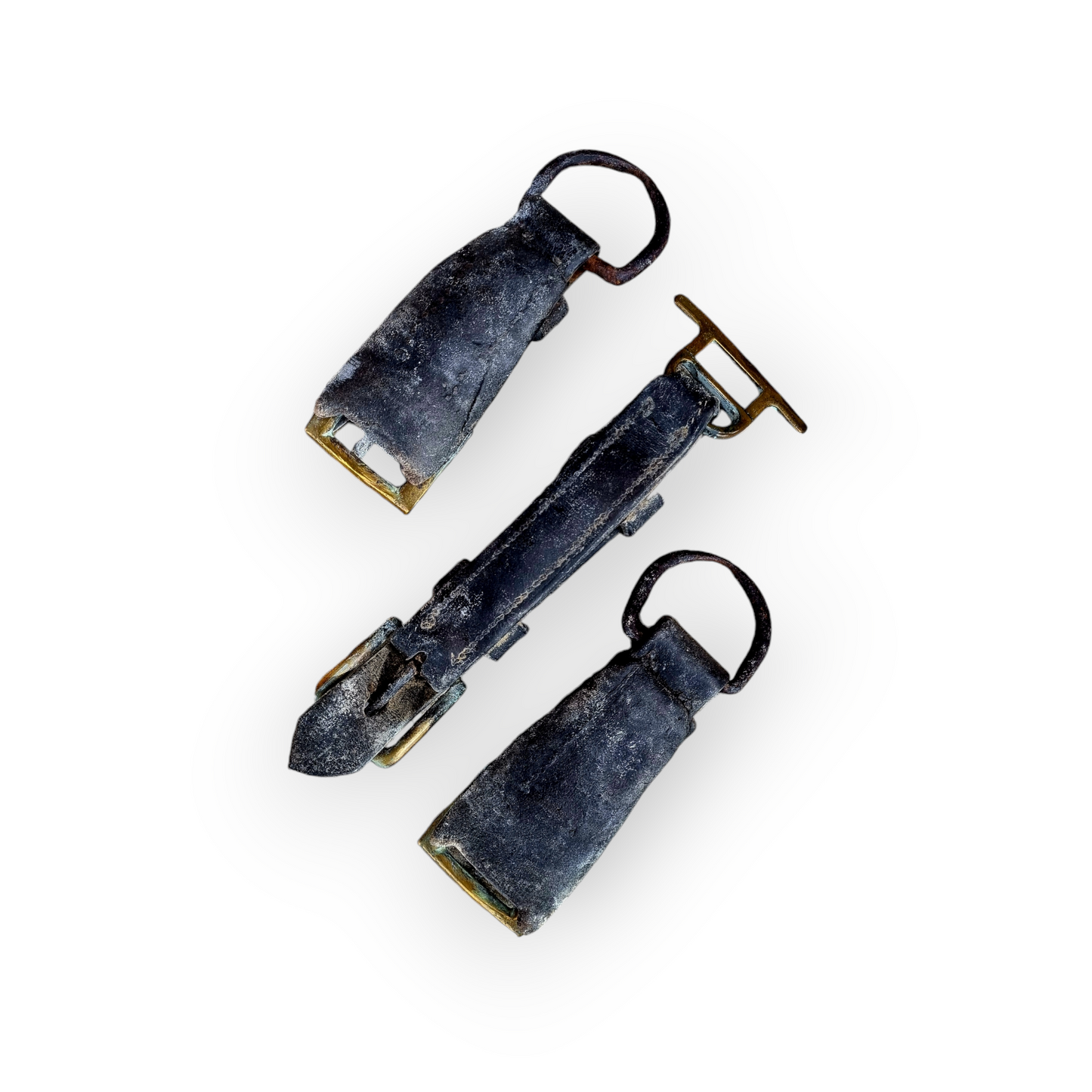 Four 19th-Century English Antique Horsebrasses, Original Antique Leather Martingale & Associated Items