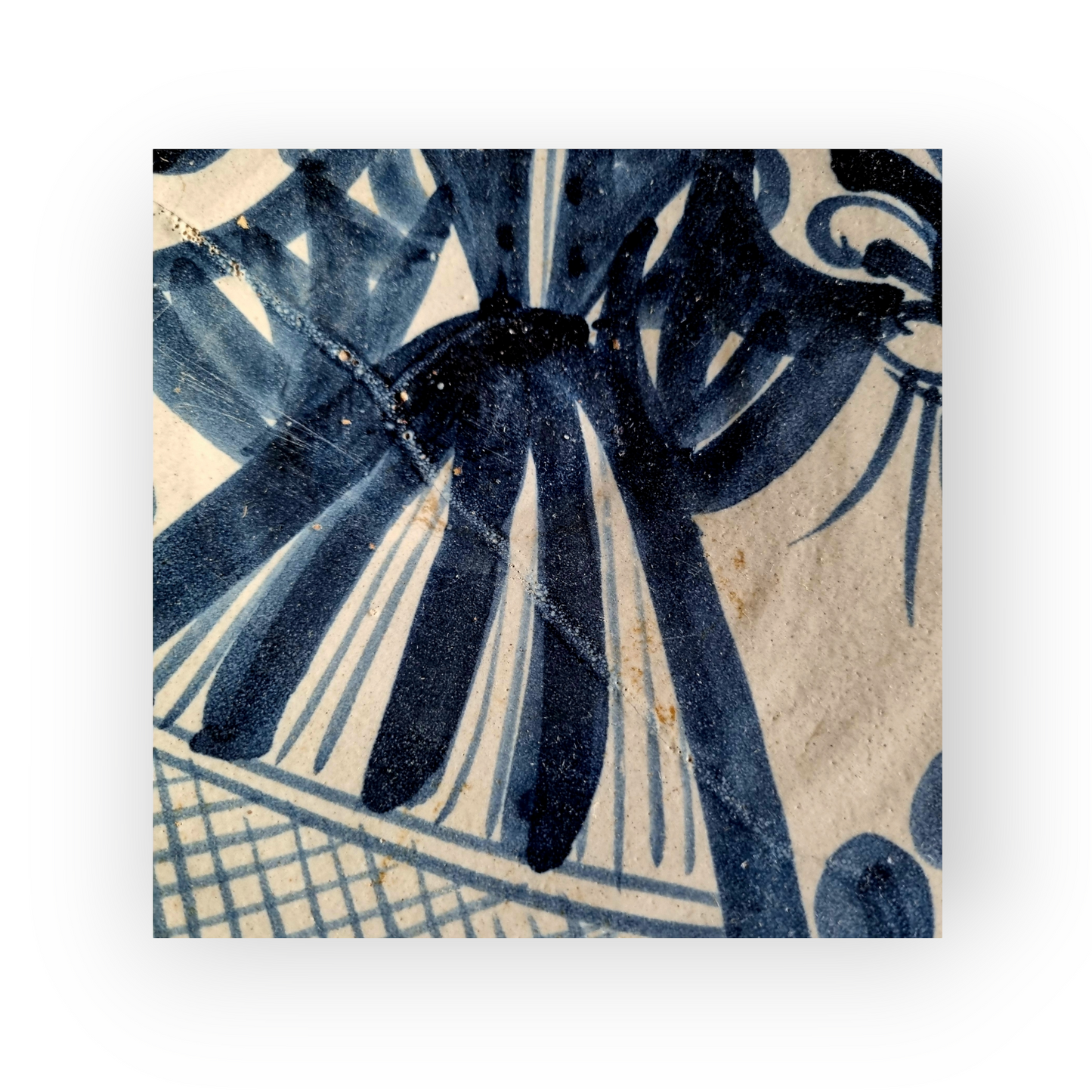Large 17th-Century Spanish Antique "La Corbata" Tin-Glazed Earthenware Blue & White Charger