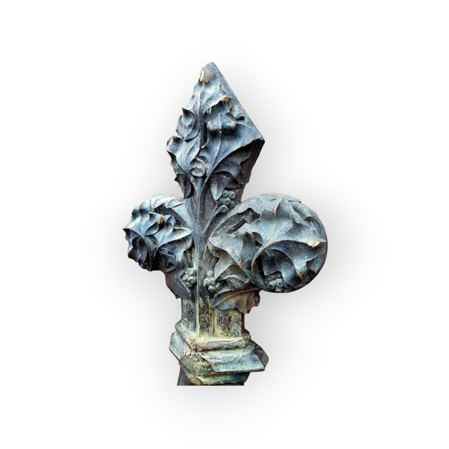 Ex Great St. Mary's Church, Cambridge - A Fine 16th Century Style, Mid-19th Century Made, English Antique Carved Oak Church Pew End with Poppy Finial and Dragon-Carved Elbow
