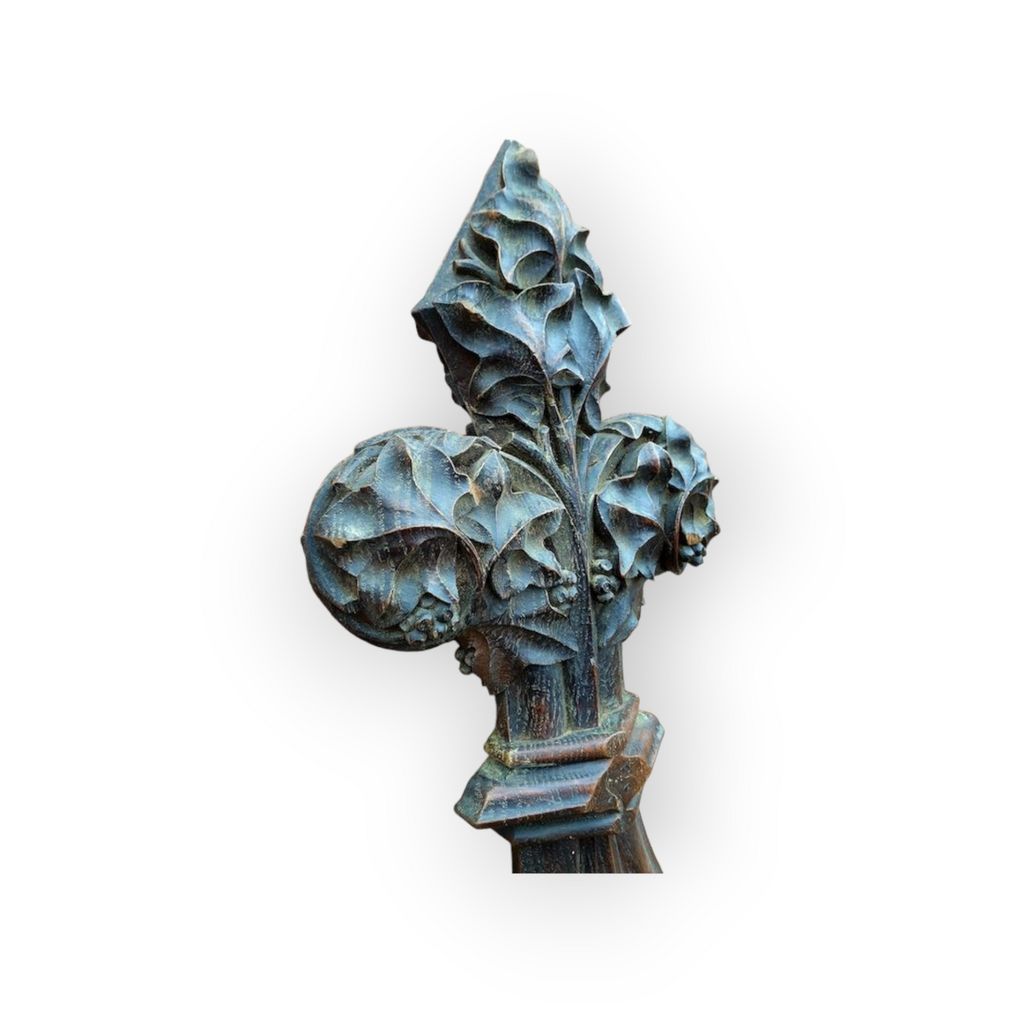 Ex Great St. Mary's Church, Cambridge - A Fine 16th Century Style, Mid-19th Century Made, English Antique Carved Oak Church Pew End with Poppy Finial and Dragon-Carved Elbow