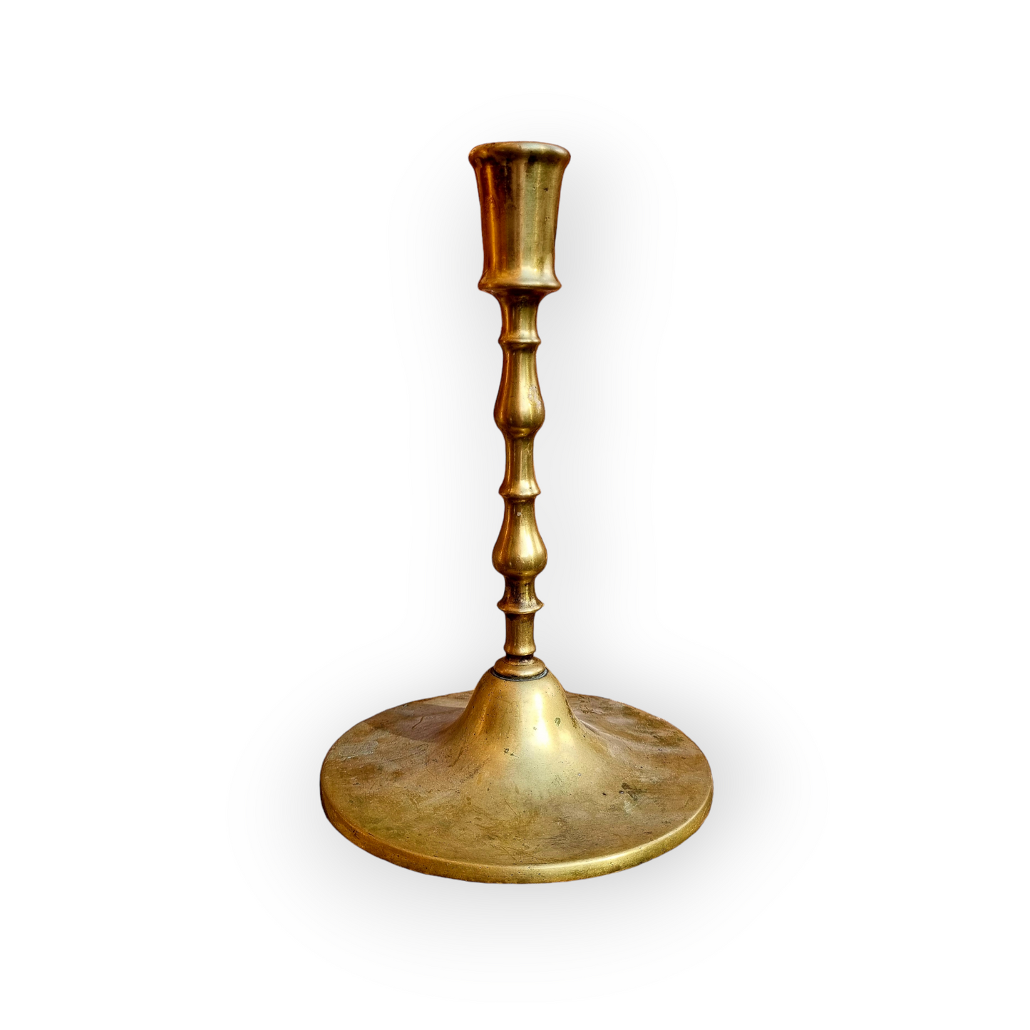 Large 16th-Century Flemish Antique Brass Candlestick