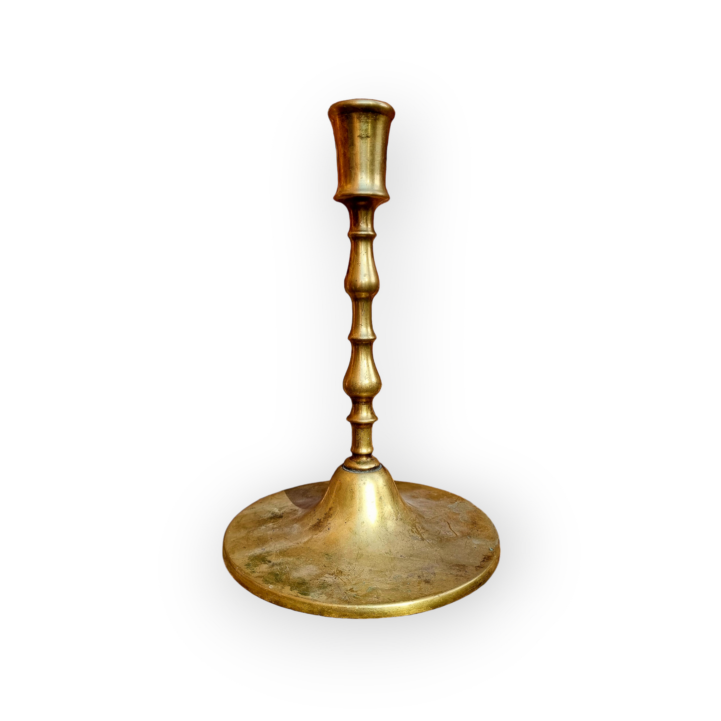 Large 16th-Century Flemish Antique Brass Candlestick