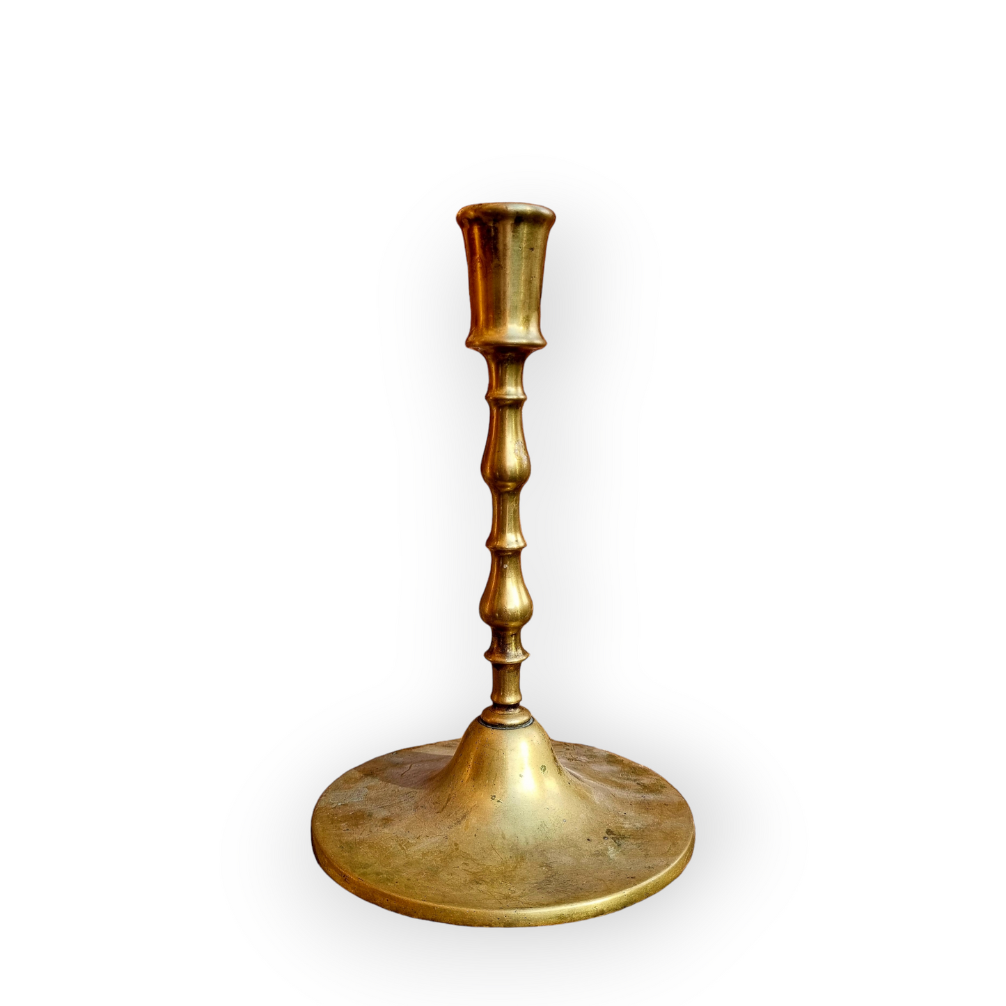 Large 16th-Century Flemish Antique Brass Candlestick