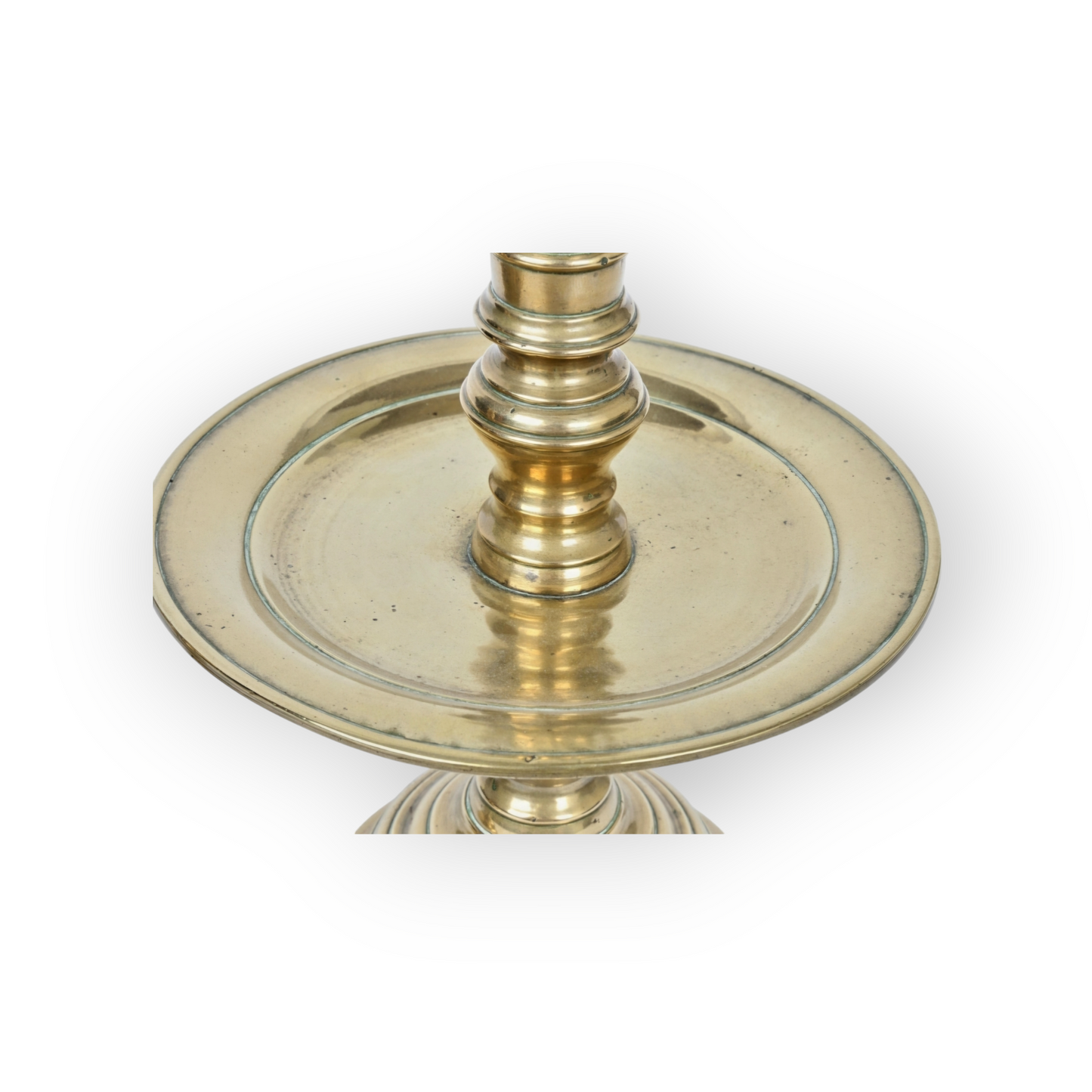 A Pair of 17th-Century Dutch Antique Brass Pricket Candlesticks