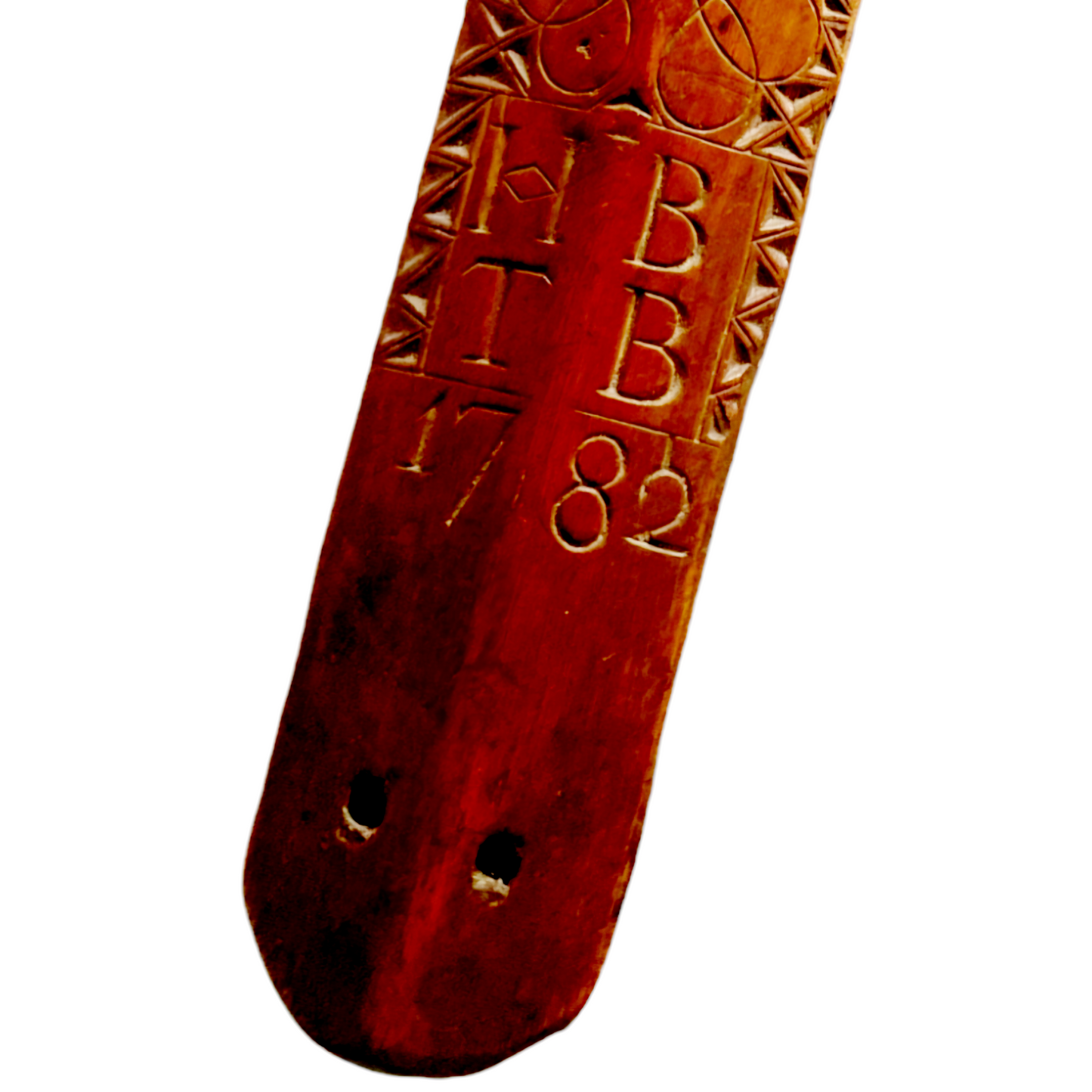 18th Century English Antique Treen Folk Art Stay Busk Love Token Bearing The Initials "HB" & "TB" Dated "1782"