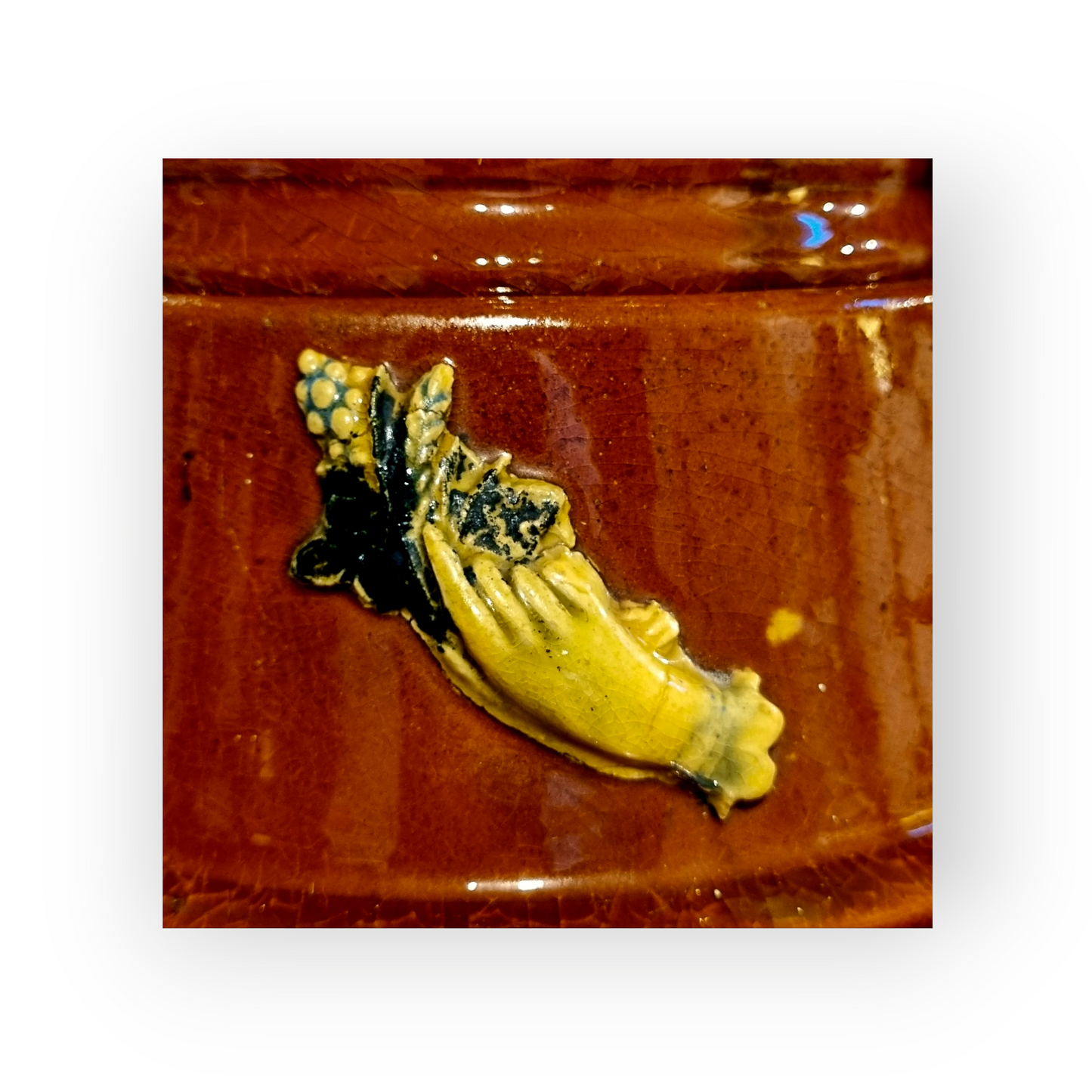 19th Century English Antique Lead-Glazed Earthenware Tobacco Jar & Spittoon