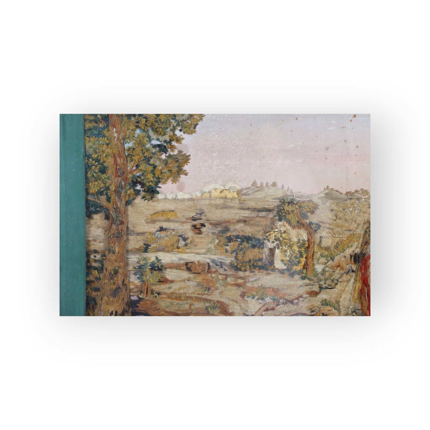 Large Early 18th-Century English Needlework Panel – Christ and the Three Marys