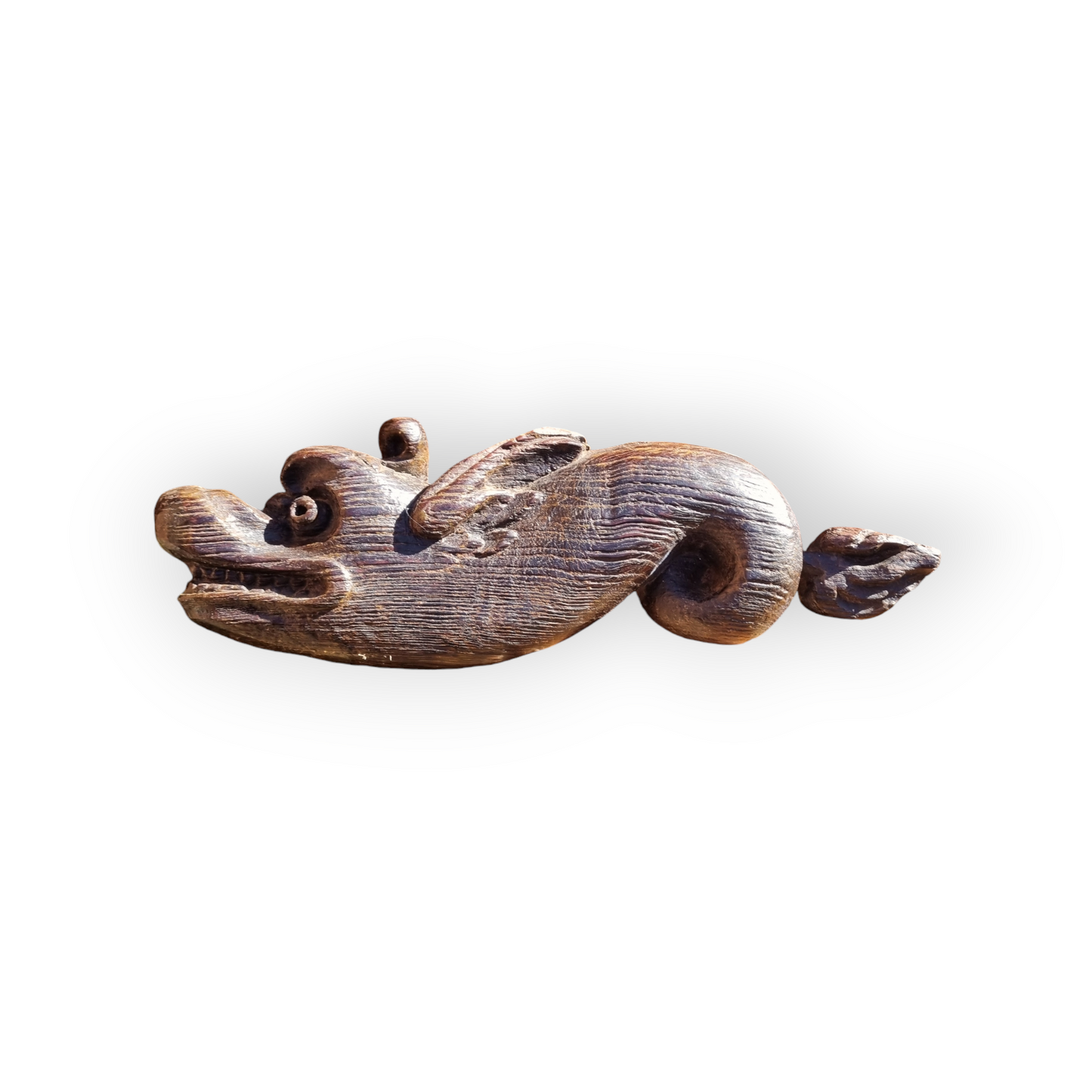 A Late 15th / Early 16th-Century Antique Carved Oak Sculpture of a Mythical Beast