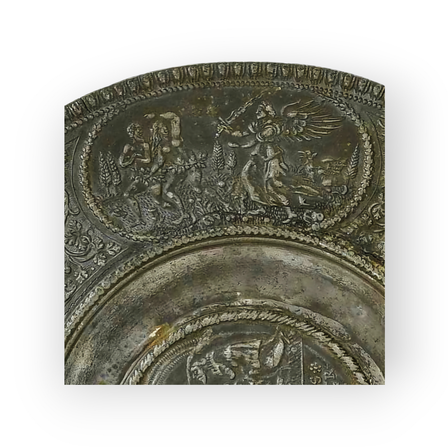 After Two Similar Examples Held in The Metropolitan Museum Collection - A 17th Century Antique Pewter "Noah" Plate, attributed to Nuremberg, Germany