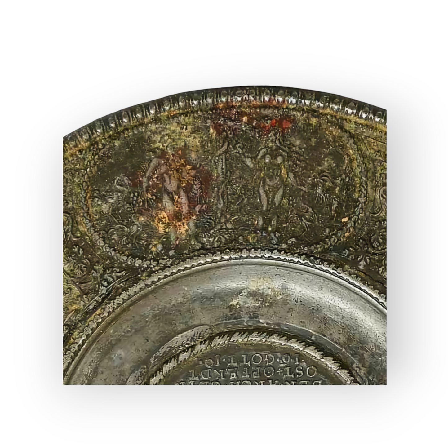 After Two Similar Examples Held in The Metropolitan Museum Collection - A 17th Century Antique Pewter "Noah" Plate, attributed to Nuremberg, Germany