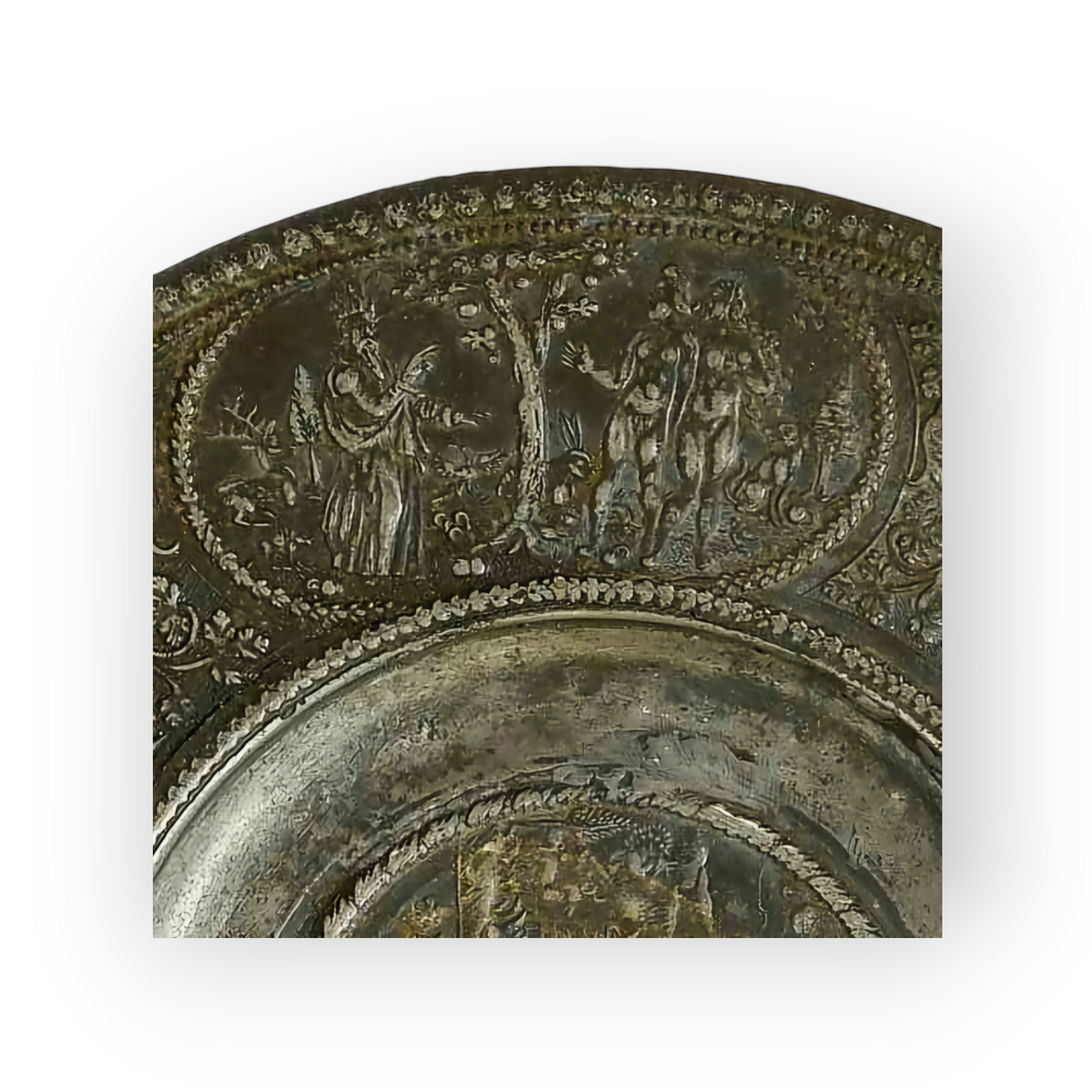 After Two Similar Examples Held in The Metropolitan Museum Collection - A 17th Century Antique Pewter "Noah" Plate, attributed to Nuremberg, Germany