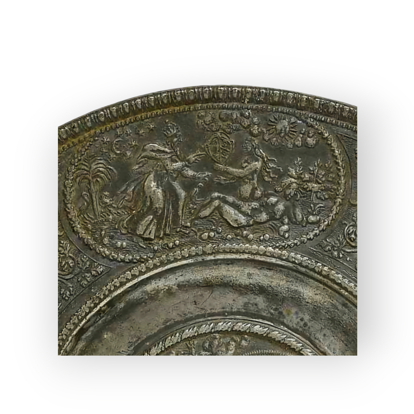 After Two Similar Examples Held in The Metropolitan Museum Collection - A 17th Century Antique Pewter "Noah" Plate, attributed to Nuremberg, Germany
