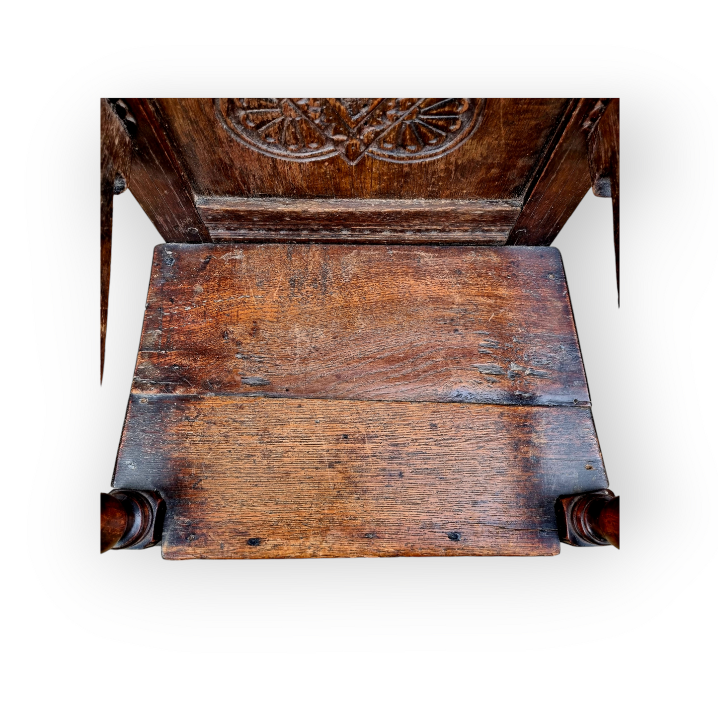 Diminutive 17th-Century English Antique Oak Child's Wainscot Armchair, circa 1680